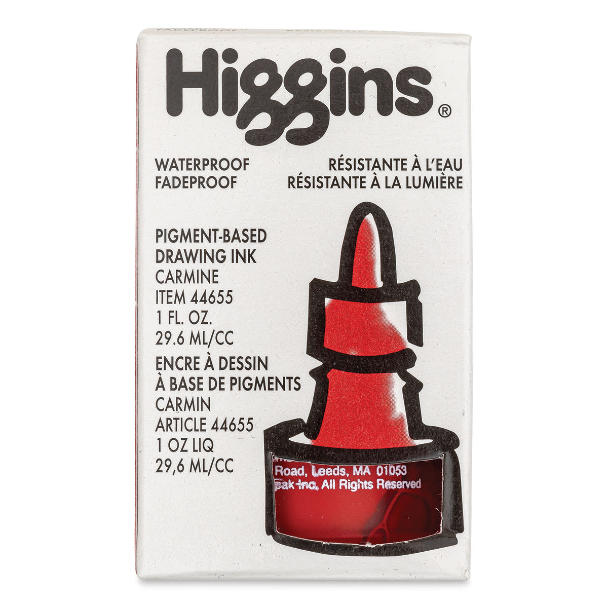Higgins Drawing Ink - 1 oz, Carmine, front of the packaging