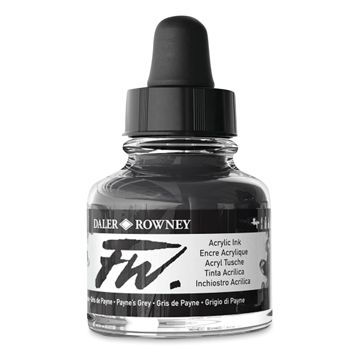 Daler-Rowney FW Acrylic Water-Resistant Artists Ink - 1 oz, Paynes Grey side