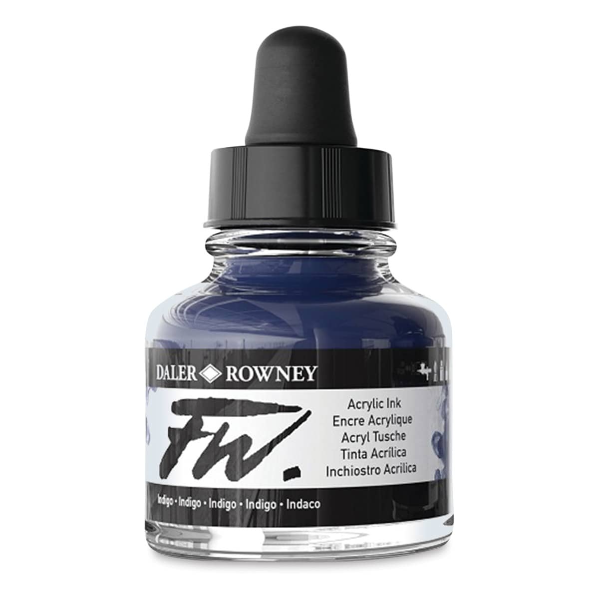 Daler-Rowney FW Acrylic Water-Resistant Artists Ink - 1 oz, Indigo side