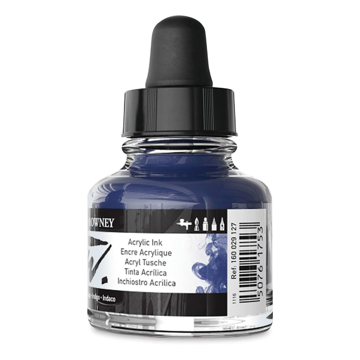 Daler-Rowney FW Acrylic Water-Resistant Artists Ink - 1 oz, Indigo back