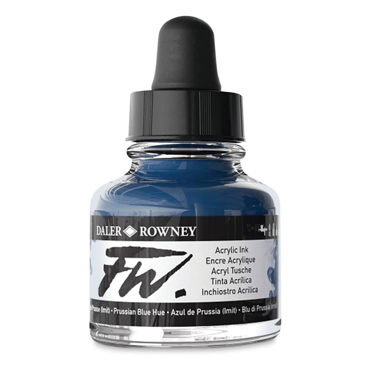 Daler-Rowney FW Acrylic Water-Resistant Artists Ink - 1 oz, Prussian Blue side