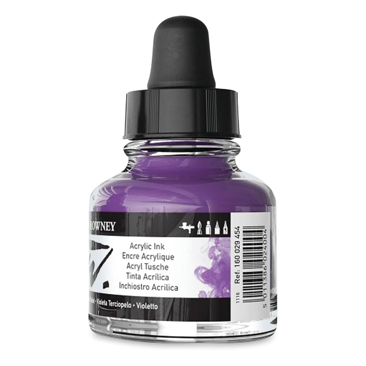 Daler-Rowney FW Acrylic Water-Resistant Artists Ink - 1 oz, Velvet Violet back