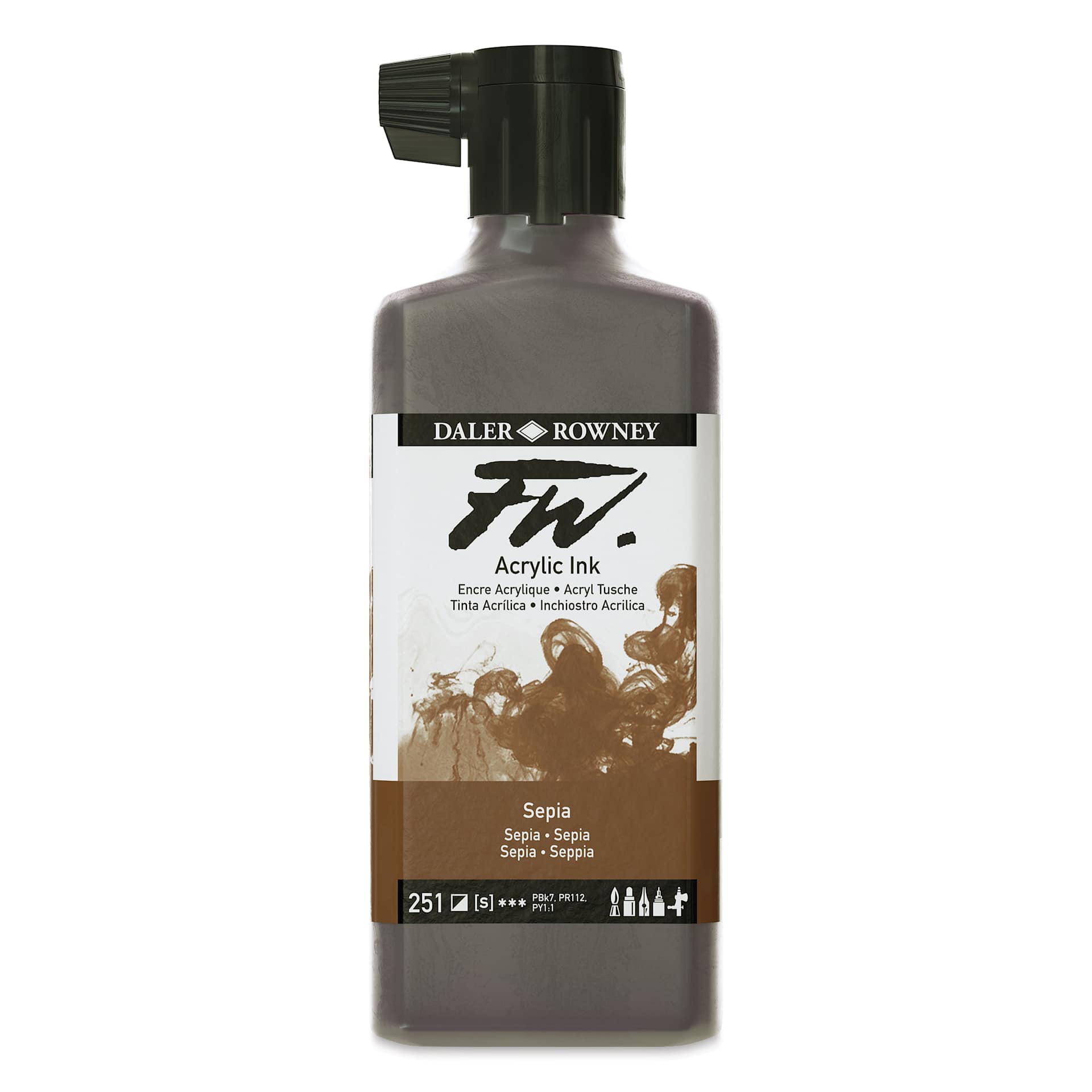 Daler-Rowney FW Acrylic Water-Resistant Artists Ink - 6 oz, Sepia