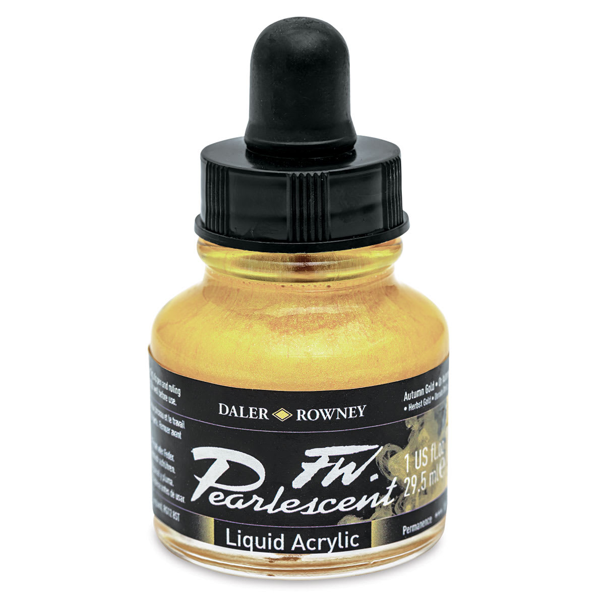 Daler-Rowney FW Acrylic Pearlescent Liquid Acrylic Artist's Ink - 1 oz, Autumn Gold