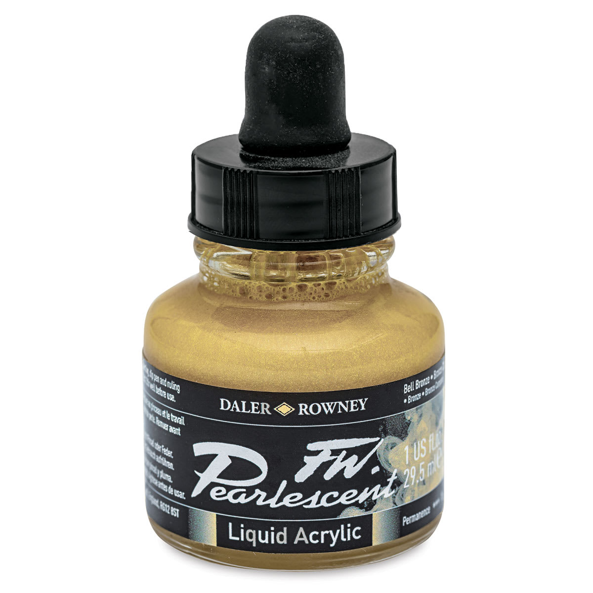 Daler-Rowney FW Acrylic Pearlescent Liquid Acrylic Artist's Ink - 1 oz, Bell Bronze