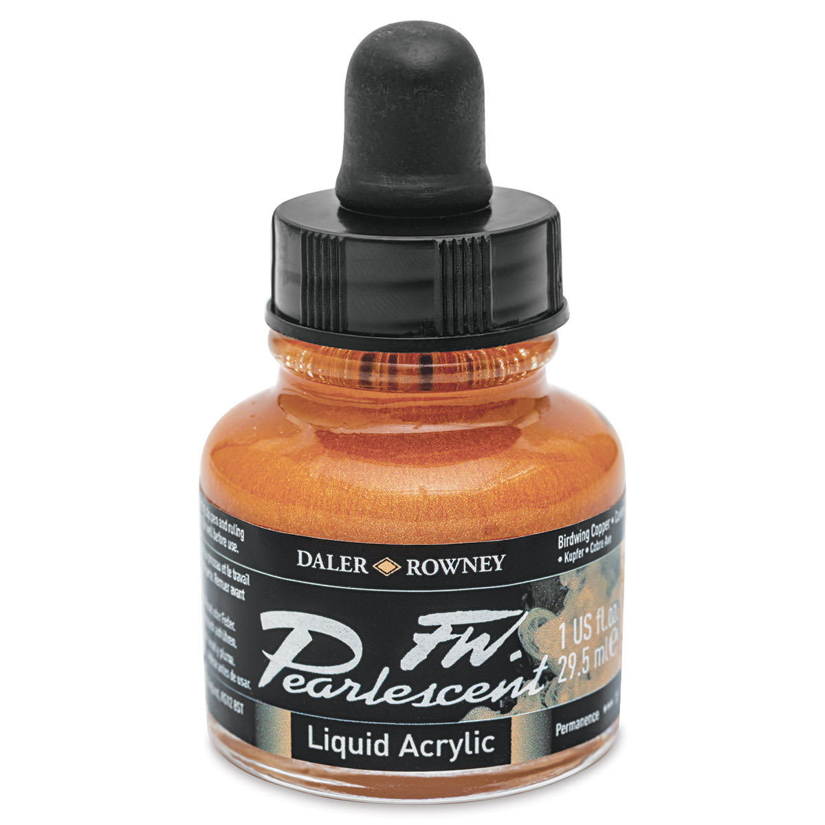Daler-Rowney FW Acrylic Pearlescent Liquid Acrylic Artist's Ink - 1 oz, Birdwing Copper