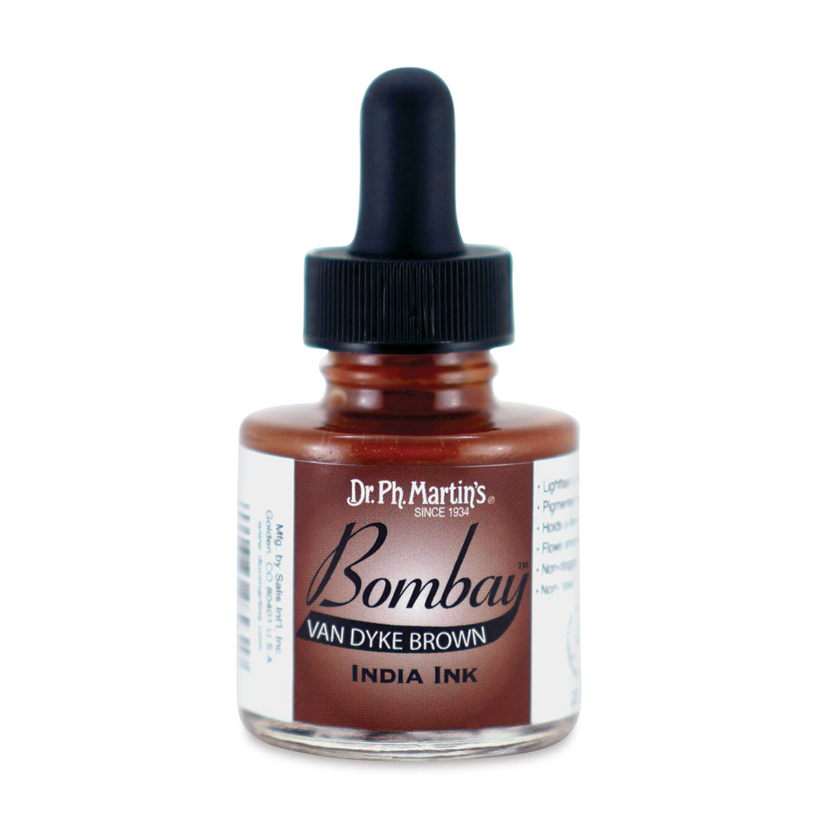 Dr. Ph. Martin's Bombay India Ink - 1 oz, Van Dyke Brown