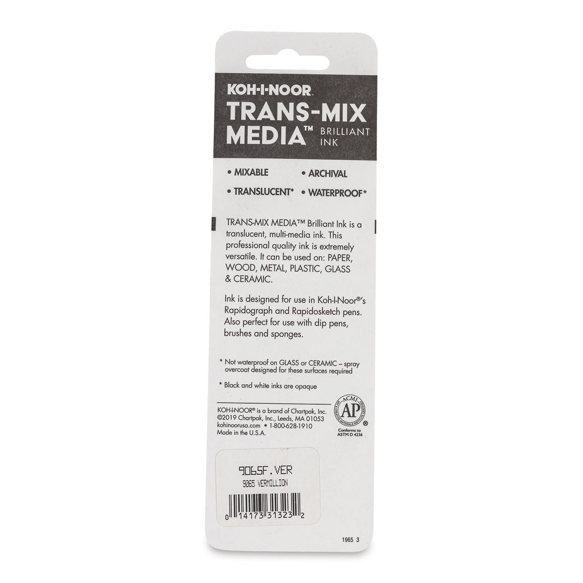 Koh-I-Noor Trans-Mix Media Brilliant Ink - 3/4 oz, Vermilion
