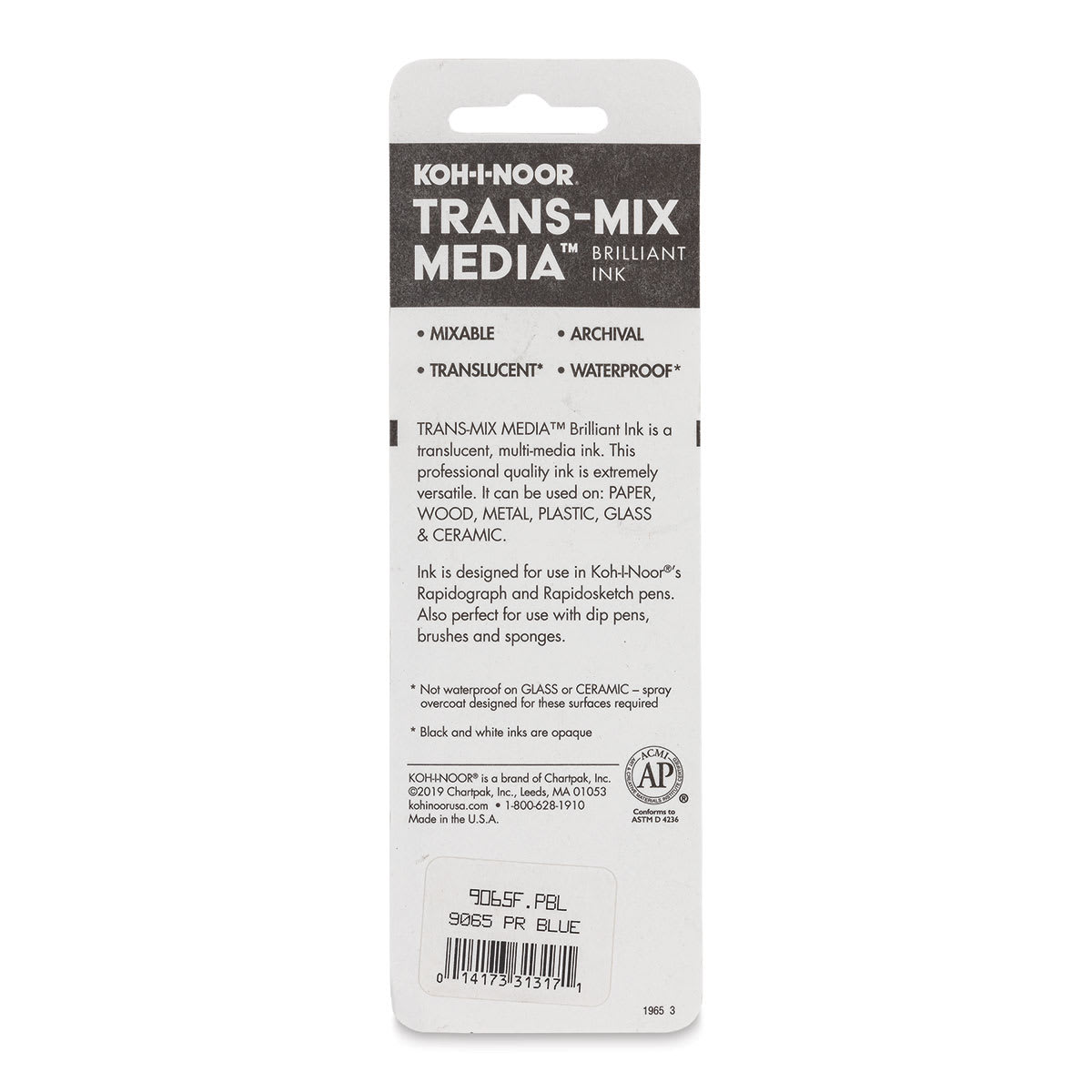 Koh-I-Noor Trans-Mix Media Brilliant Ink - 3/4 oz, Prussian Blue