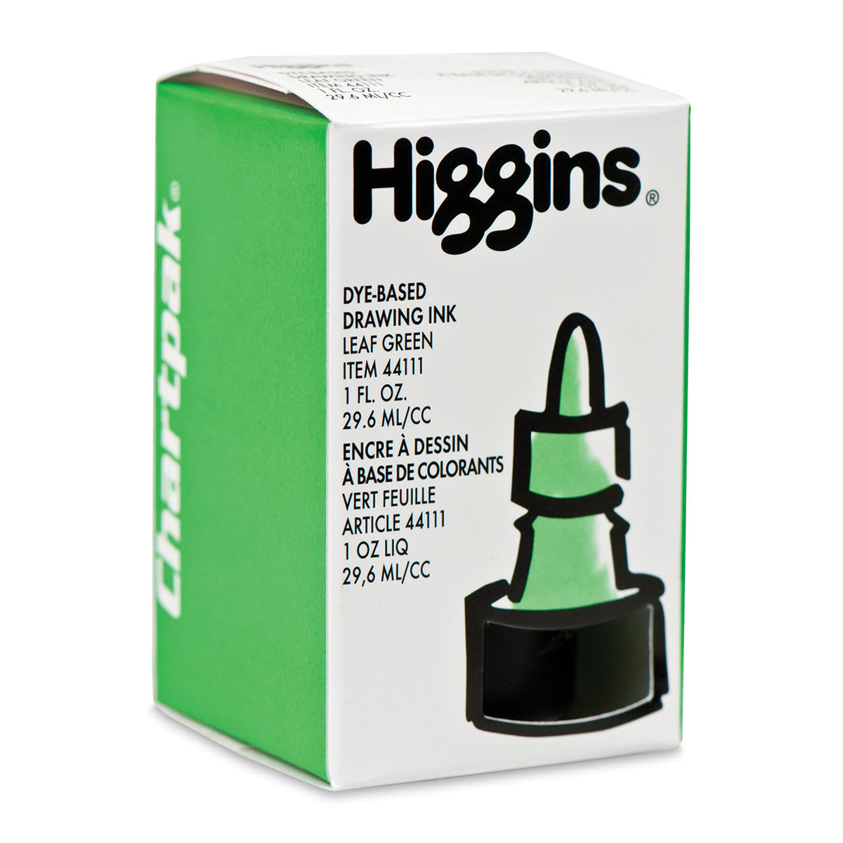 Higgins Dye-Based Drawing Ink - 1 oz, Leaf Green, Non-Waterproof, Dye-Based Ink
