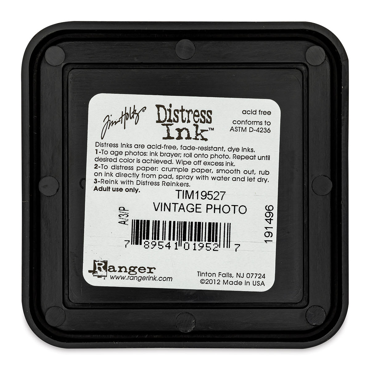 Back of Ranger Distress Ink Pad - Vintage Photo