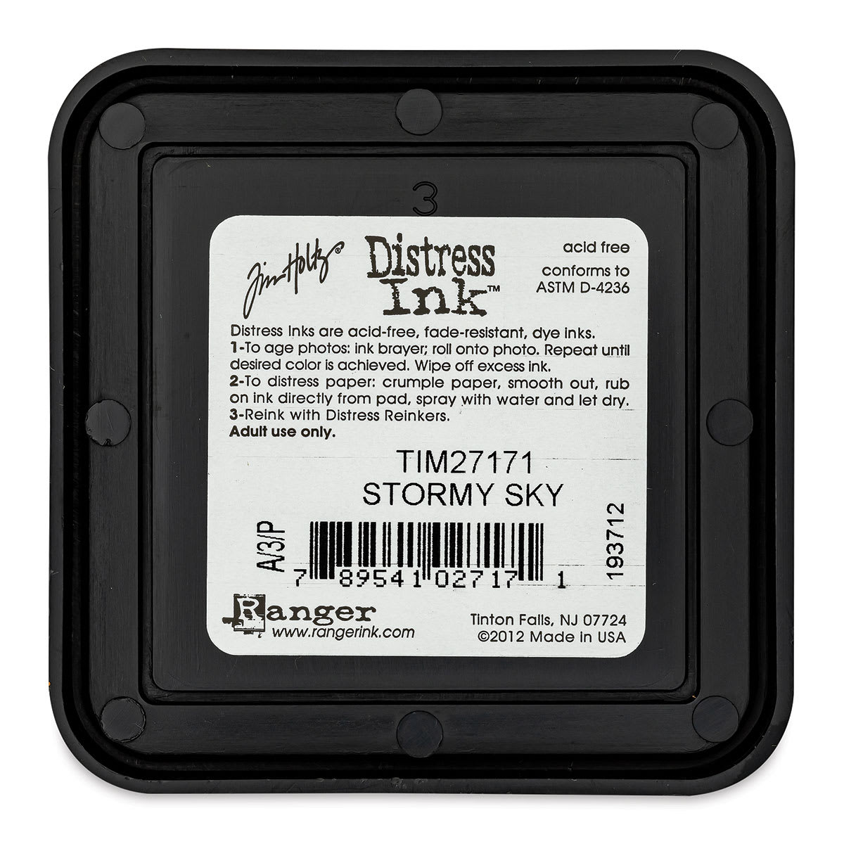 Back of Ranger Distress Ink Pad - Stormy Sky