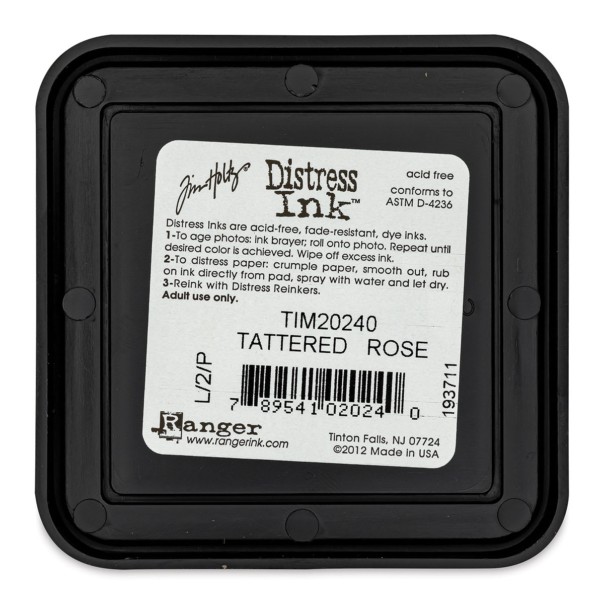 Back of Ranger Distress Ink Pad - Tattered Rose