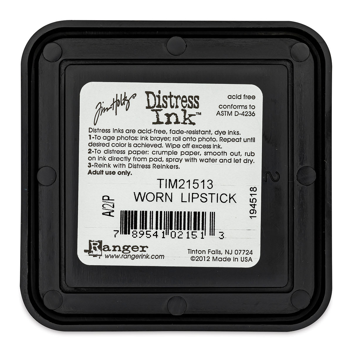Back of Ranger Distress Ink Pad - Worn Lipstick