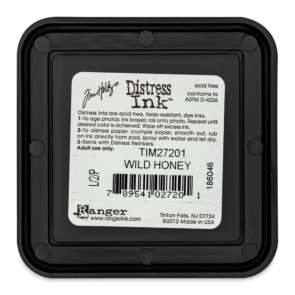 Back of Ranger Distress Ink Pad - Wild Honey