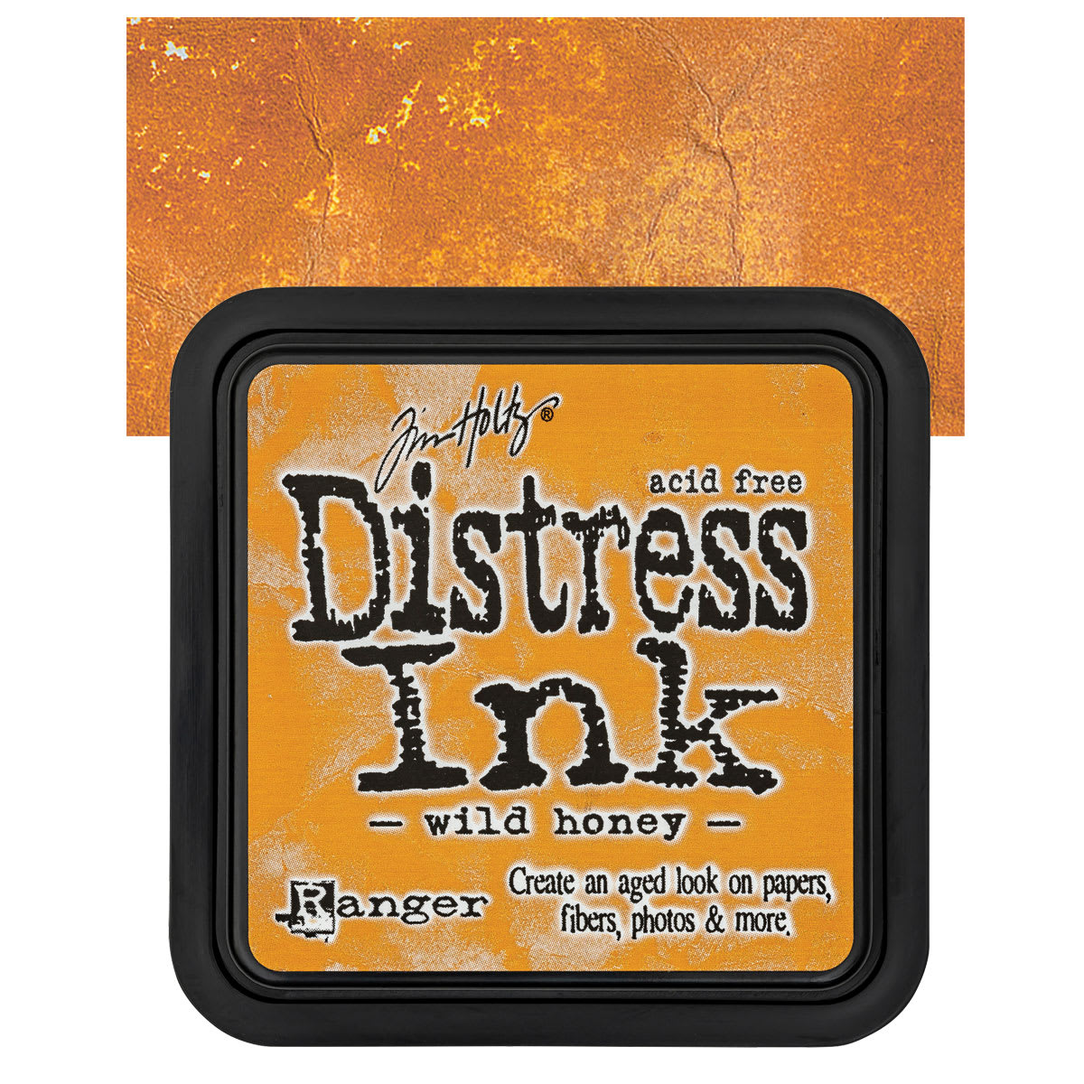 Ranger Distress Ink Pad - Wild Honey pad and swatch