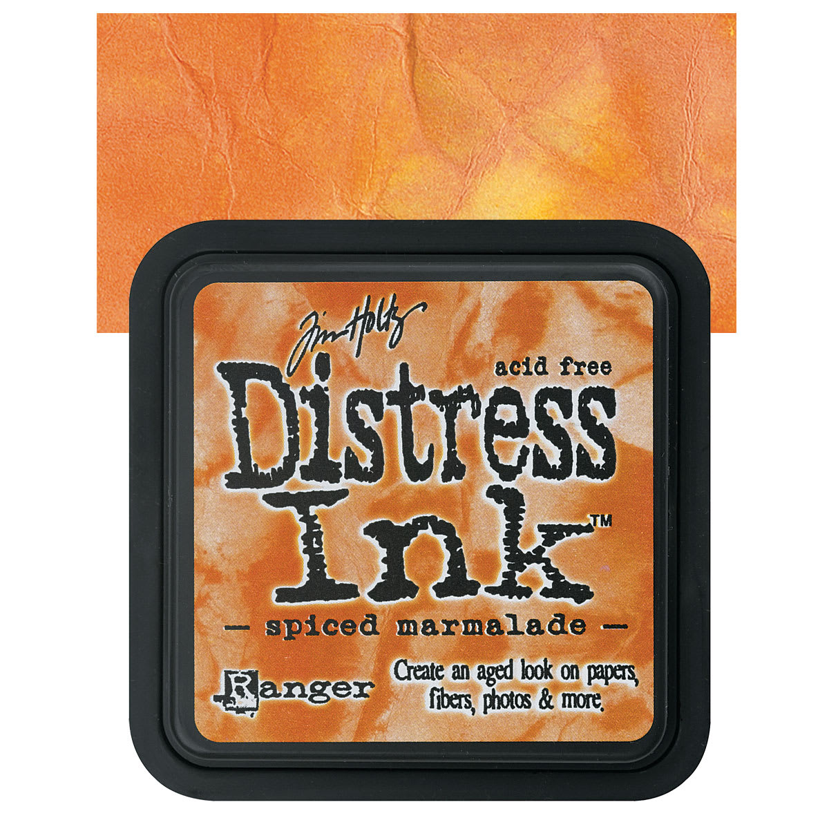 Ranger Distress Ink Pad - Spiced Marmalade pad and swatch