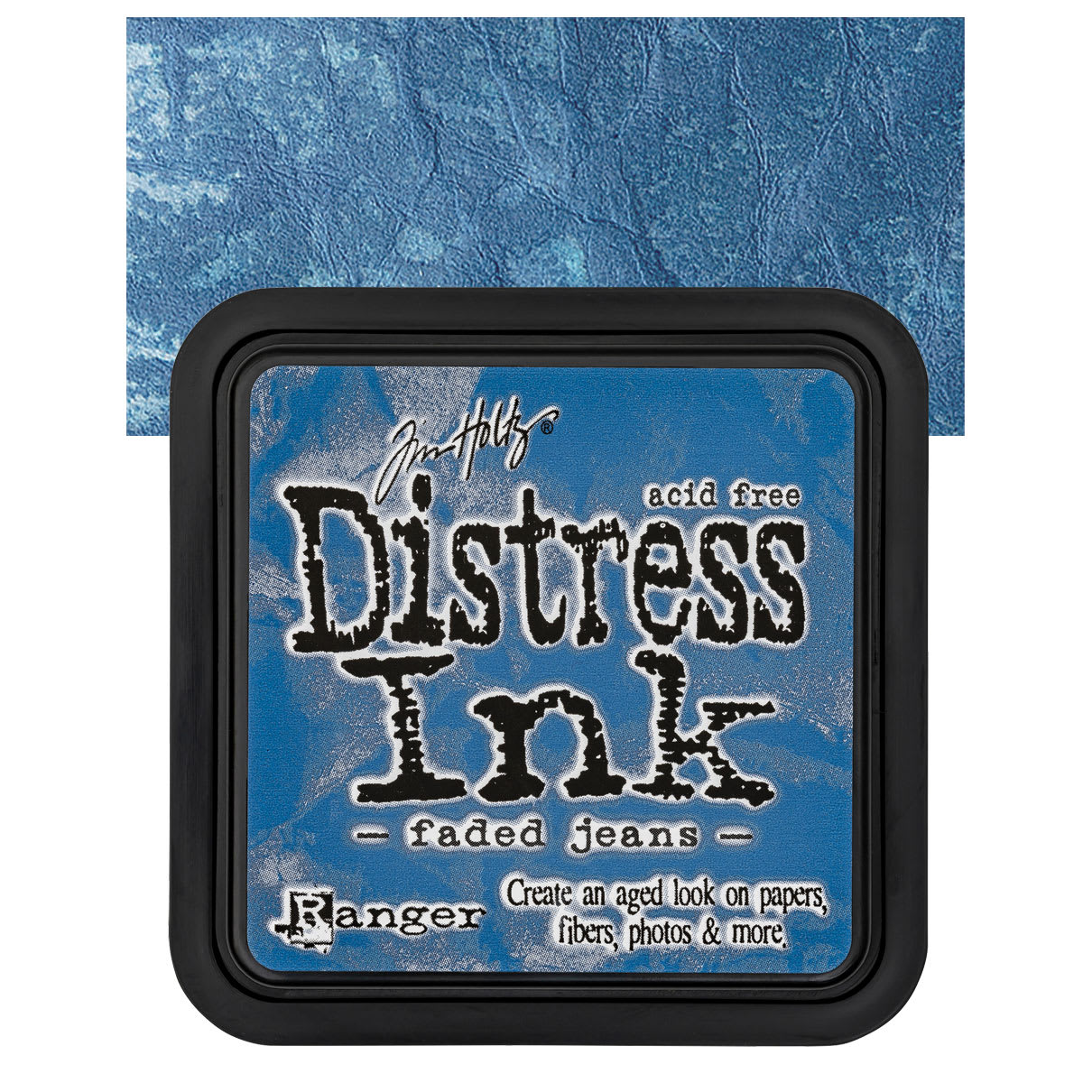 Ranger Distress Ink Pad - Faded Jeans pad and swatch