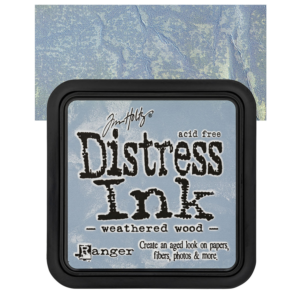 Ranger Distress Ink Pad - Weathered Wood pad and swatch