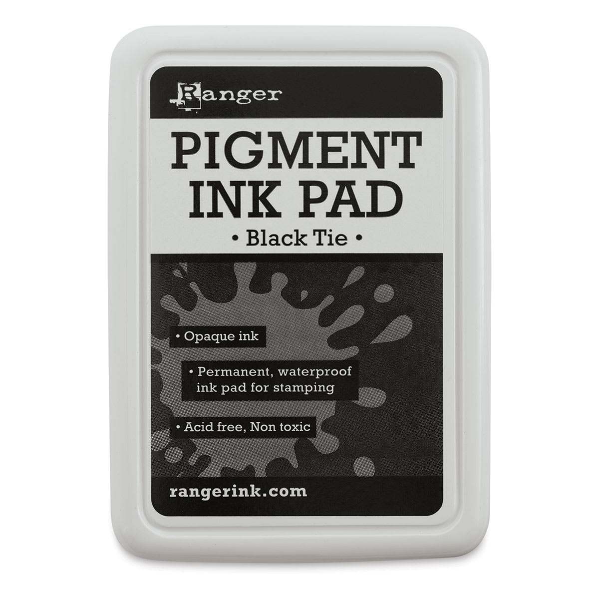 Ranger Pigment Ink Pad - Front of Black Tie package