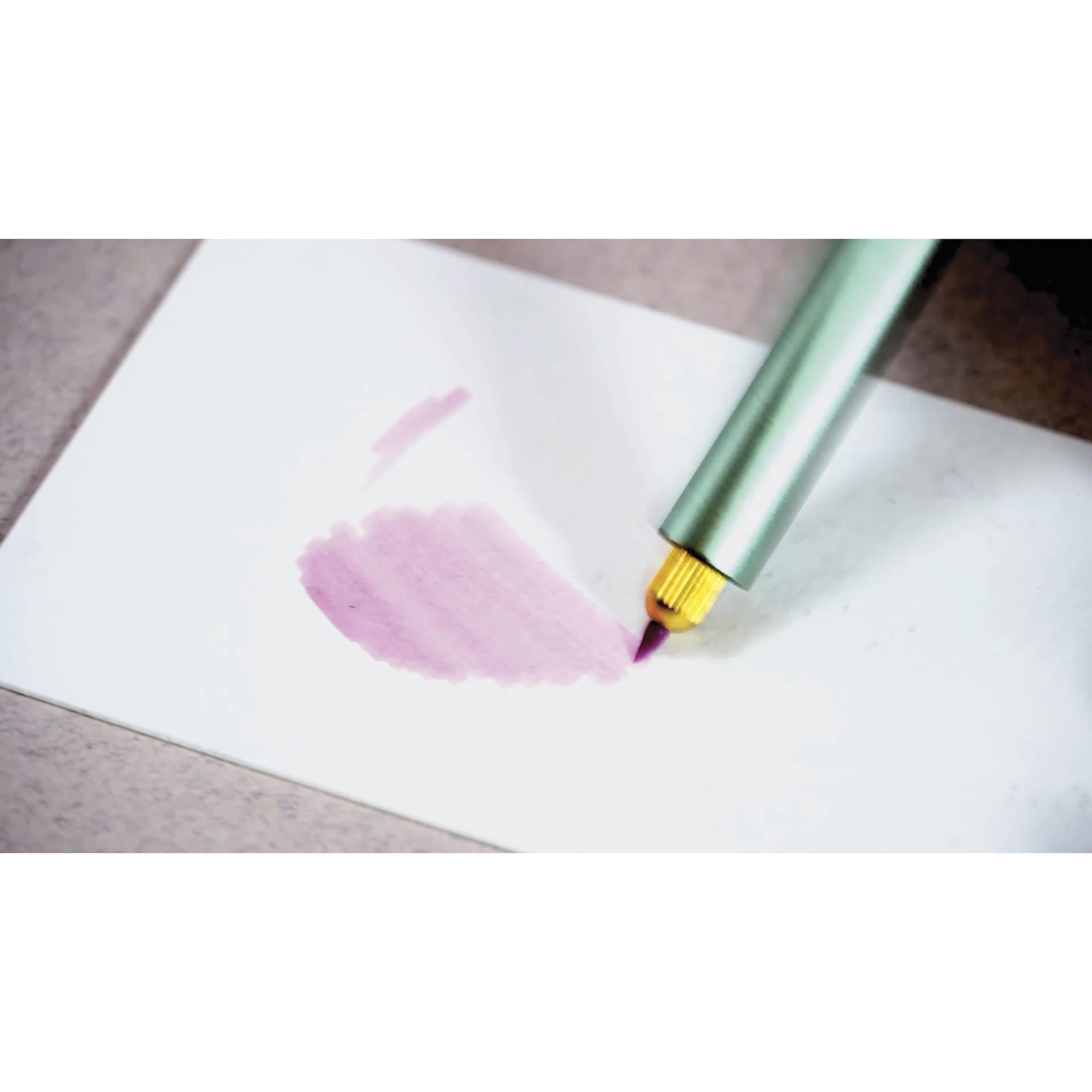 Tom's Studio Lumos Pro Refillable Dual Tip Pen Set - Sage, swatch on paper