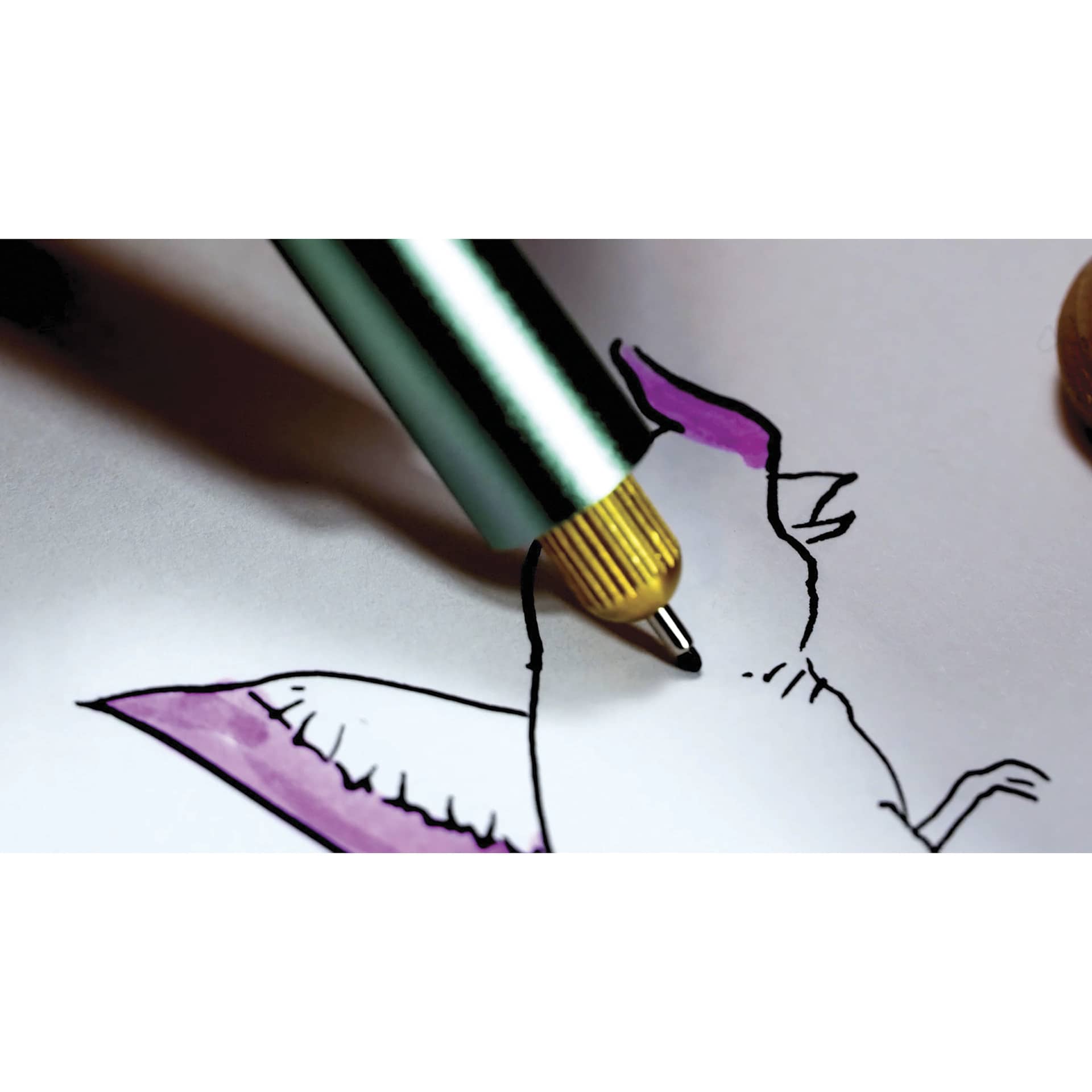 Tom's Studio Lumos Pro Refillable Dual Tip Pen Set - Sage, fine lines on art work
