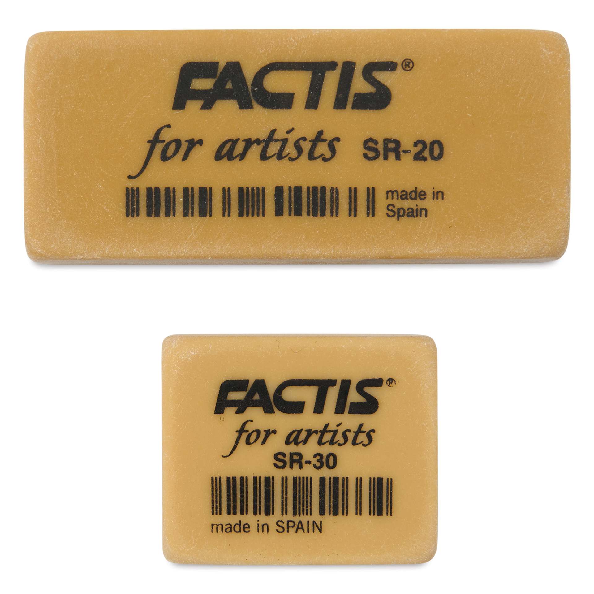 General's Factis Art Gum Erasers, size Large and Small shown