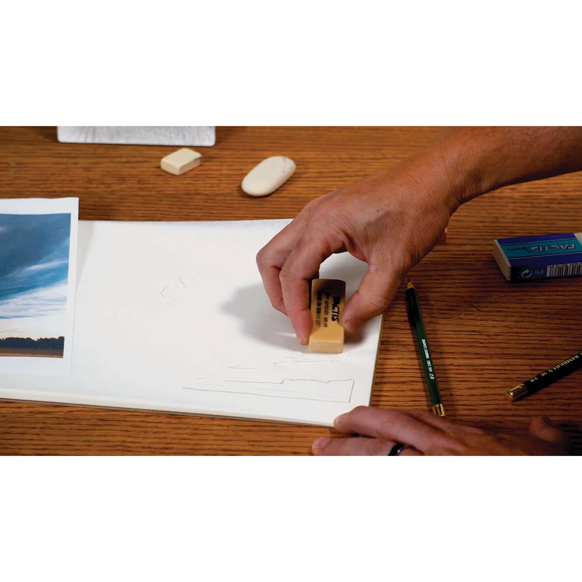 General's Factis Art Gum Eraser, erasing pencil marks