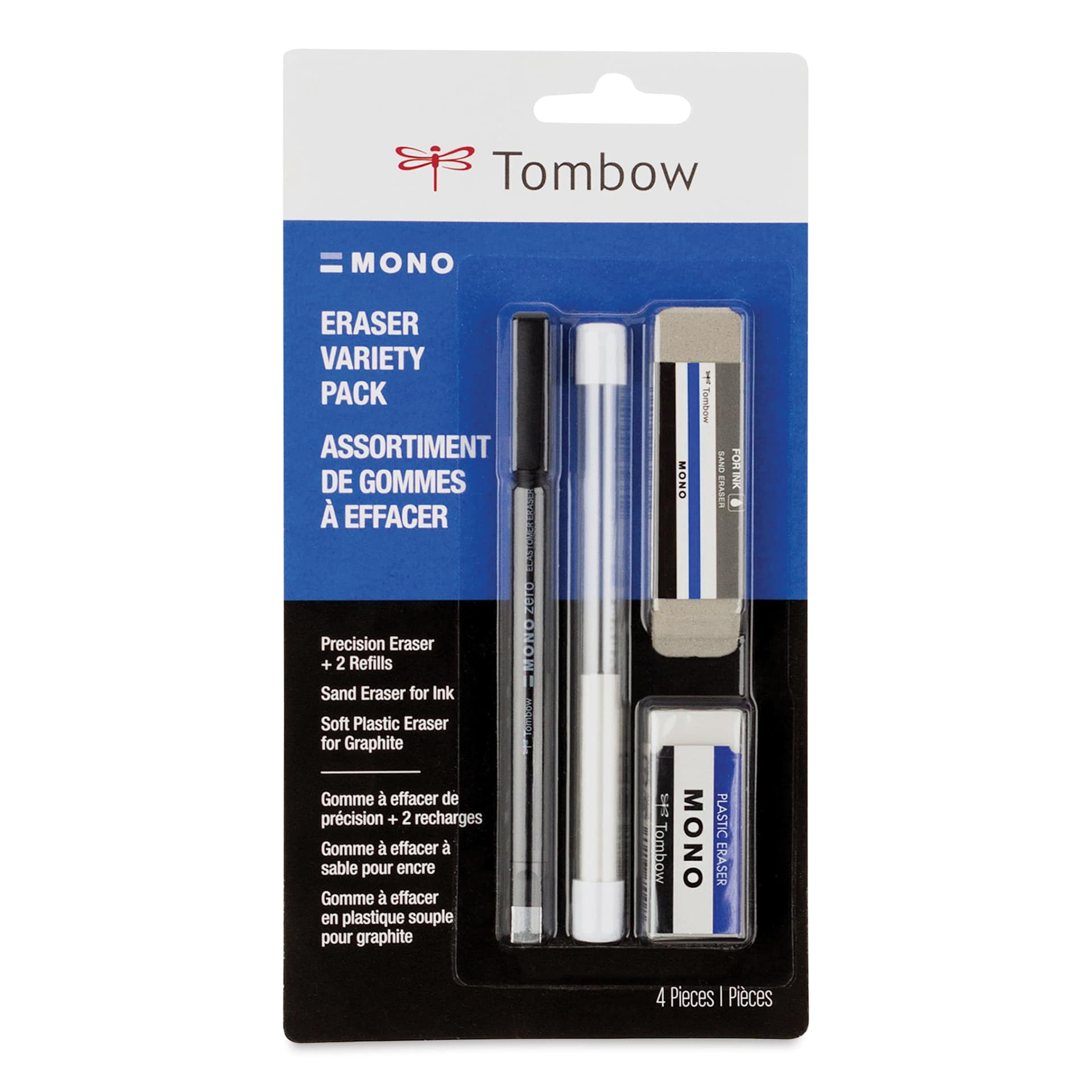 Tombow Mono Eraser Variety Pack - Set of 4, front of the packaging