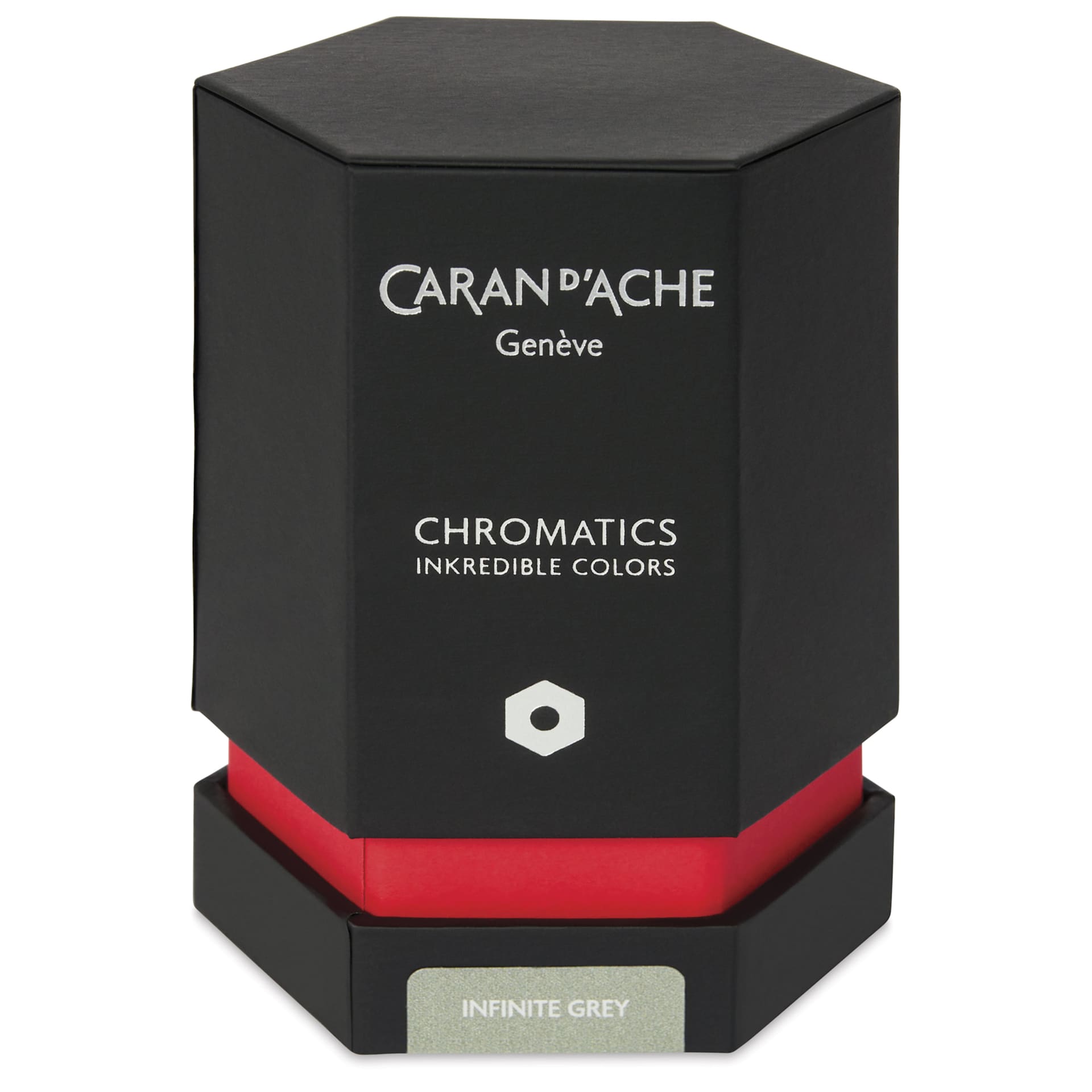 Caran d'Ache Chromatics Ink - Infinite Grey, 50 ml Jar, packaging