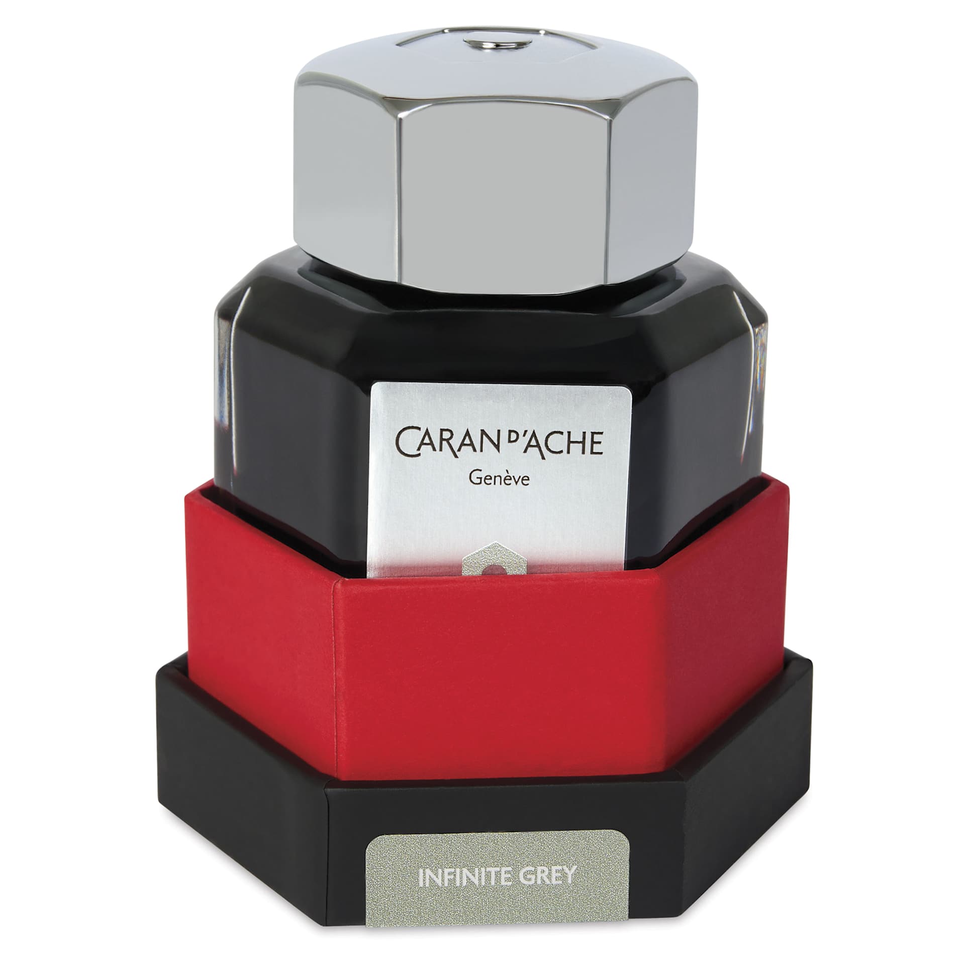 Caran d'Ache Chromatics Ink - Infinite Grey, 50 ml Jar, jar in package base