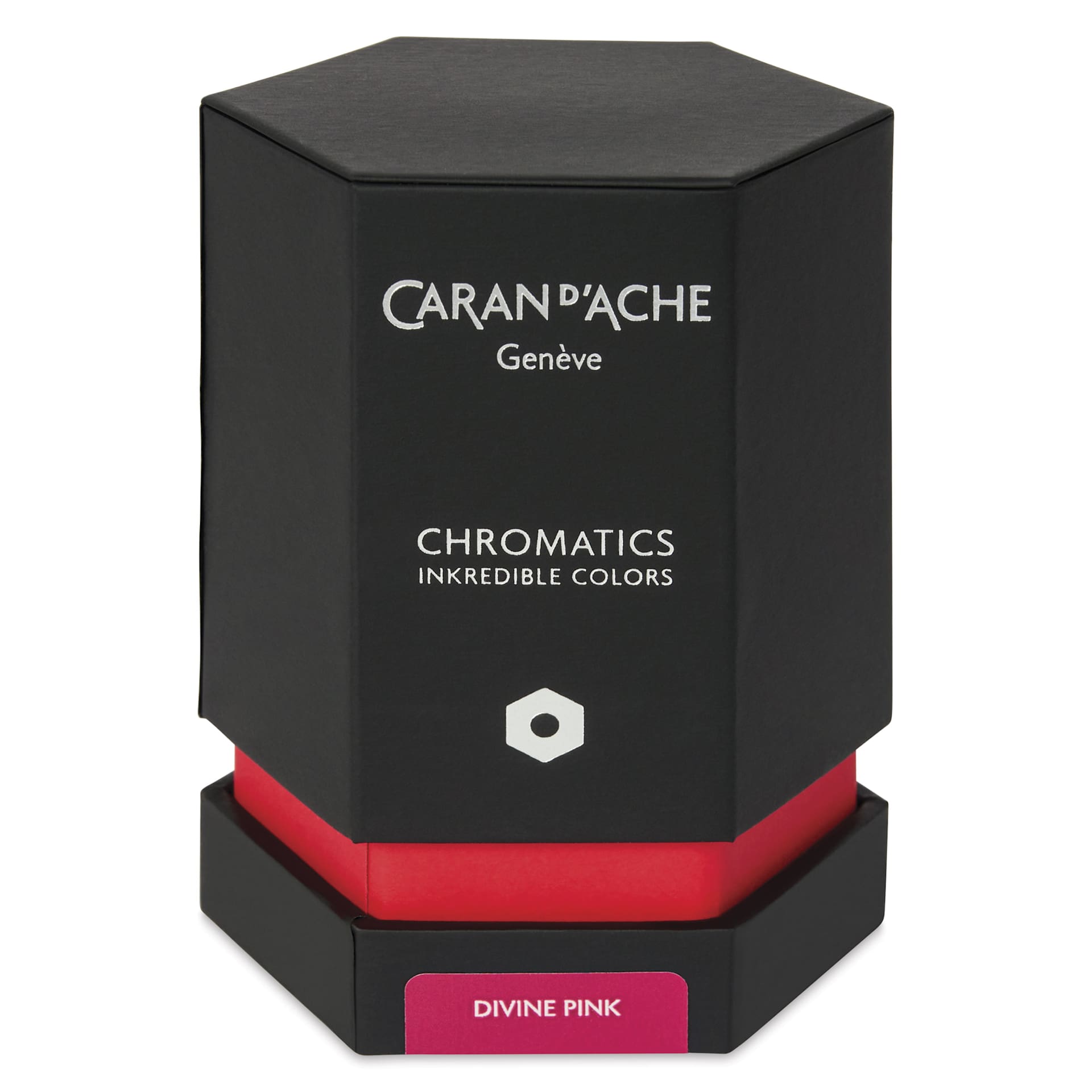 Caran d'Ache Chromatics Ink - Divine Pink, 50 ml Jar, packaging
