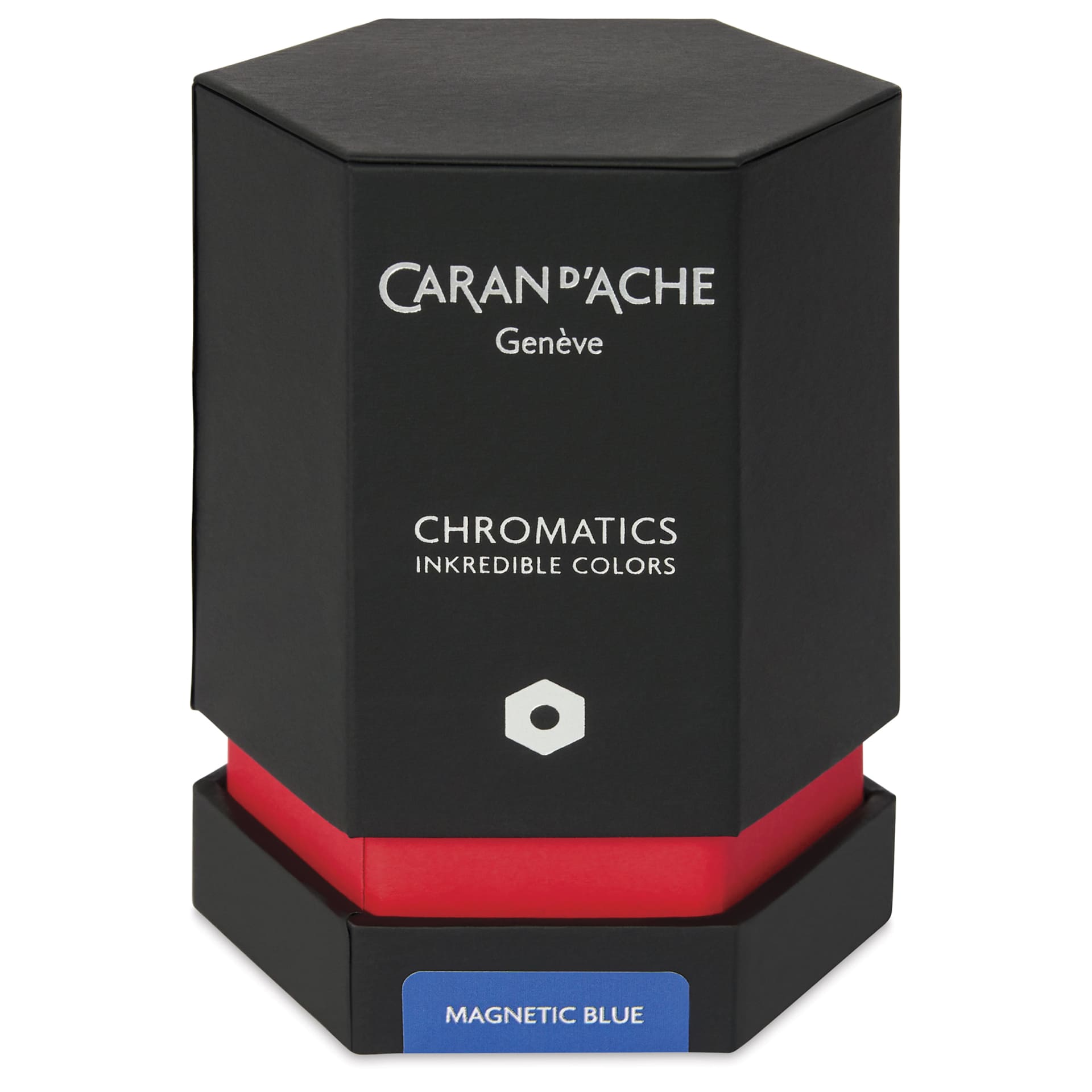 Caran d'Ache Chromatics Ink - Magnetic Blue, 50 ml Jar, packaging
