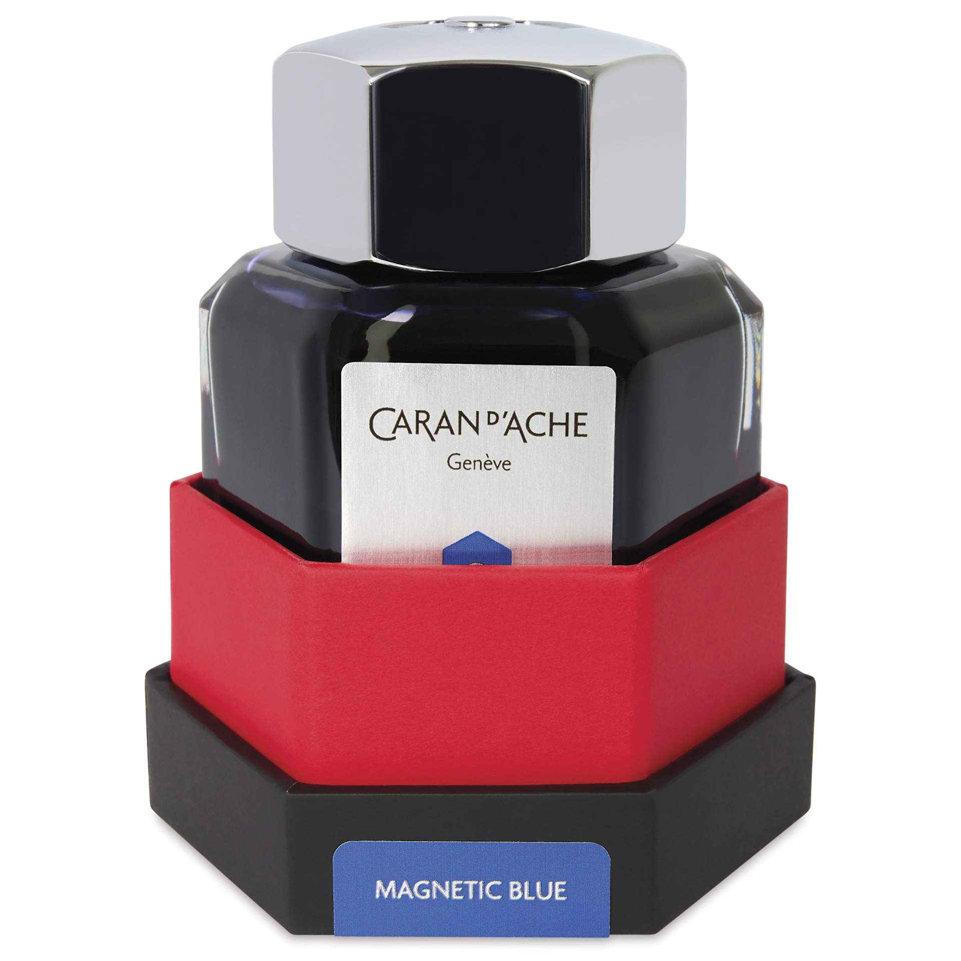 Caran d'Ache Chromatics Ink - Magnetic Blue, 50 ml Jar, jar in package base