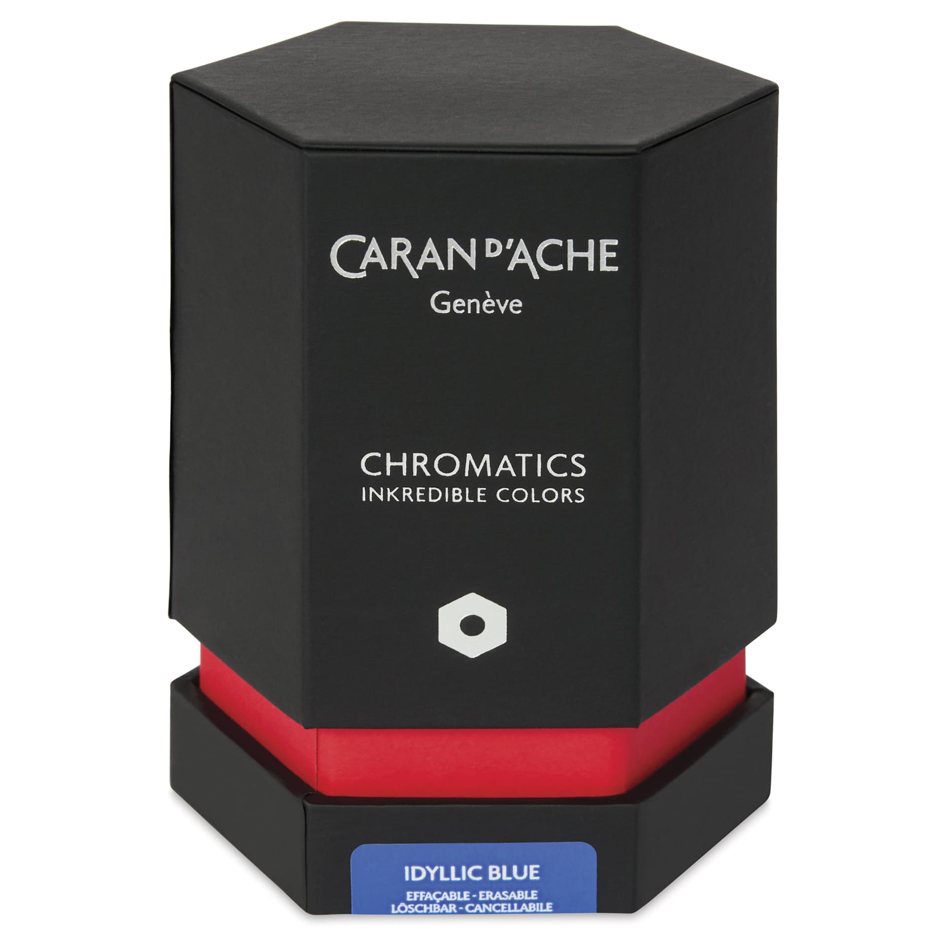 Caran d'Ache Chromatics Ink - Idyllic Blue, 50 ml Jar, packaging