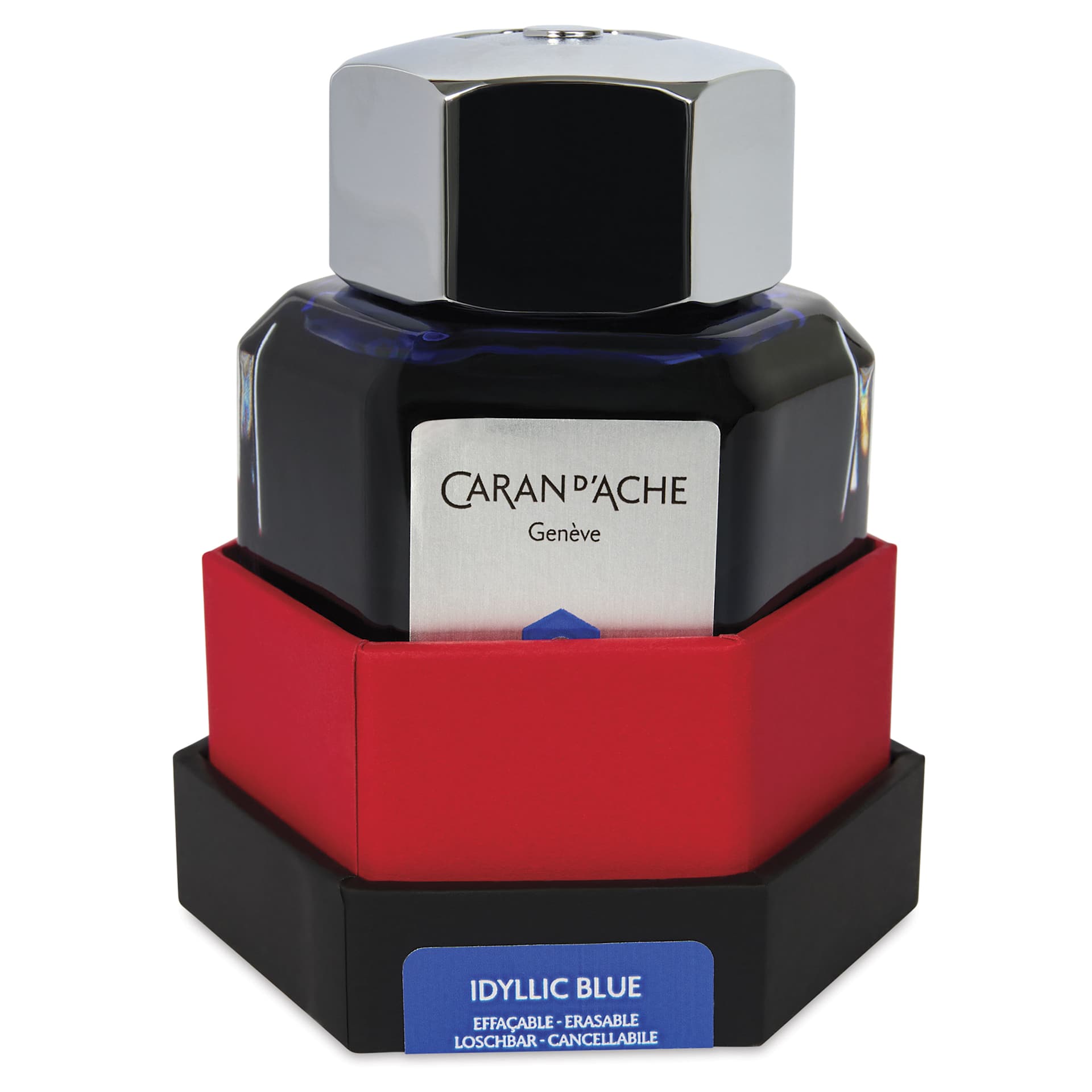 Caran d'Ache Chromatics Ink - Idyllic Blue, 50 ml Jar, jar in package base