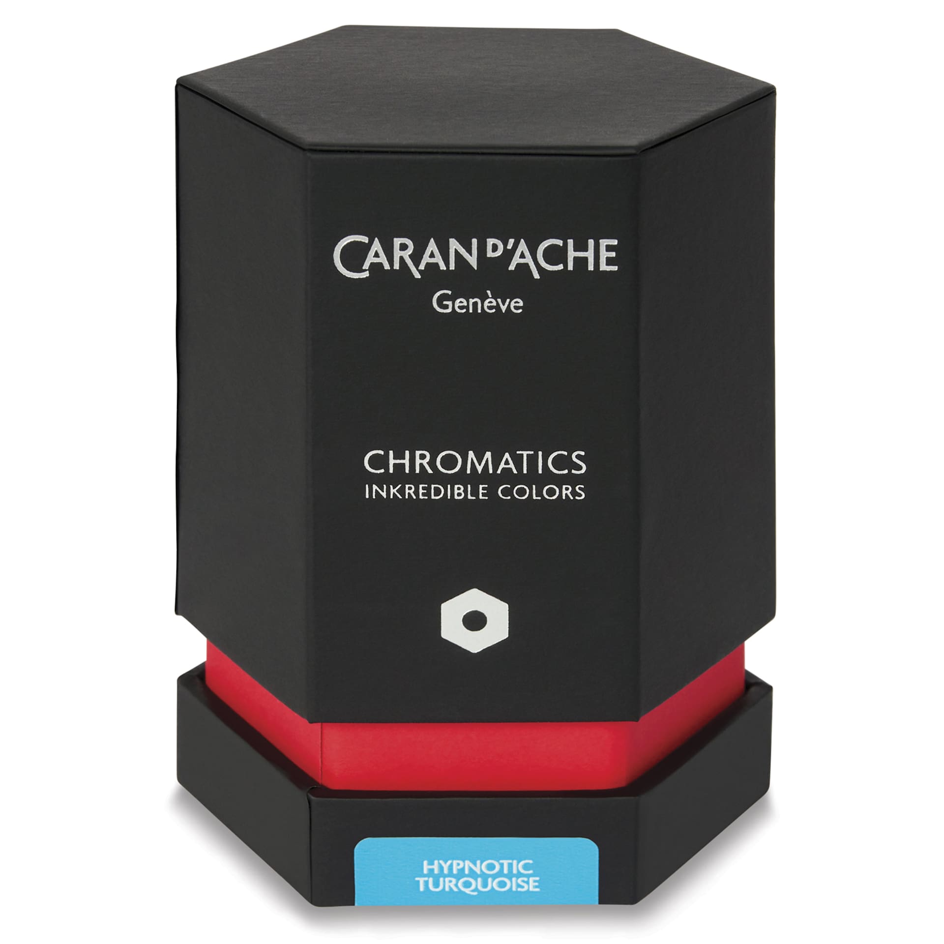 Caran d'Ache Chromatics Ink - Hypnotic Turquoise, 50 ml Jar, packaging