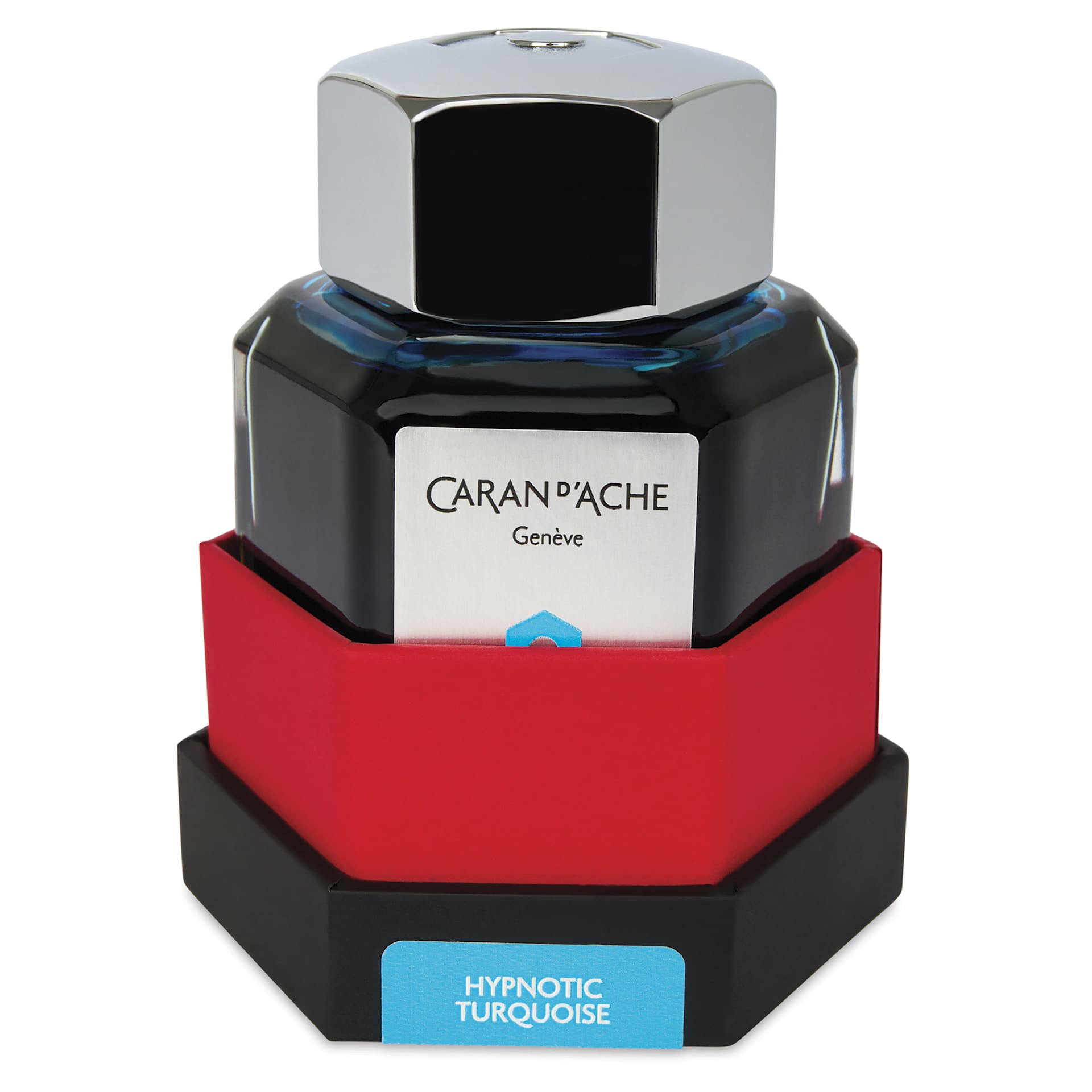 Caran d'Ache Chromatics Ink - Hypnotic Turquoise, 50 ml Jar, jar in packaging base