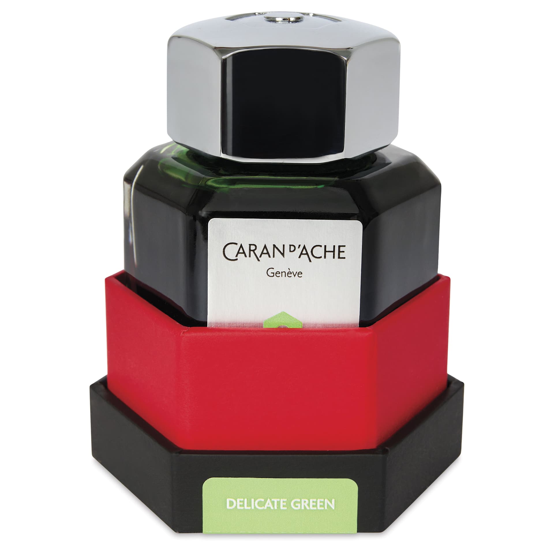 Caran d'Ache Chromatics Ink - Delicate Green, 50 ml Jar, jar in package base