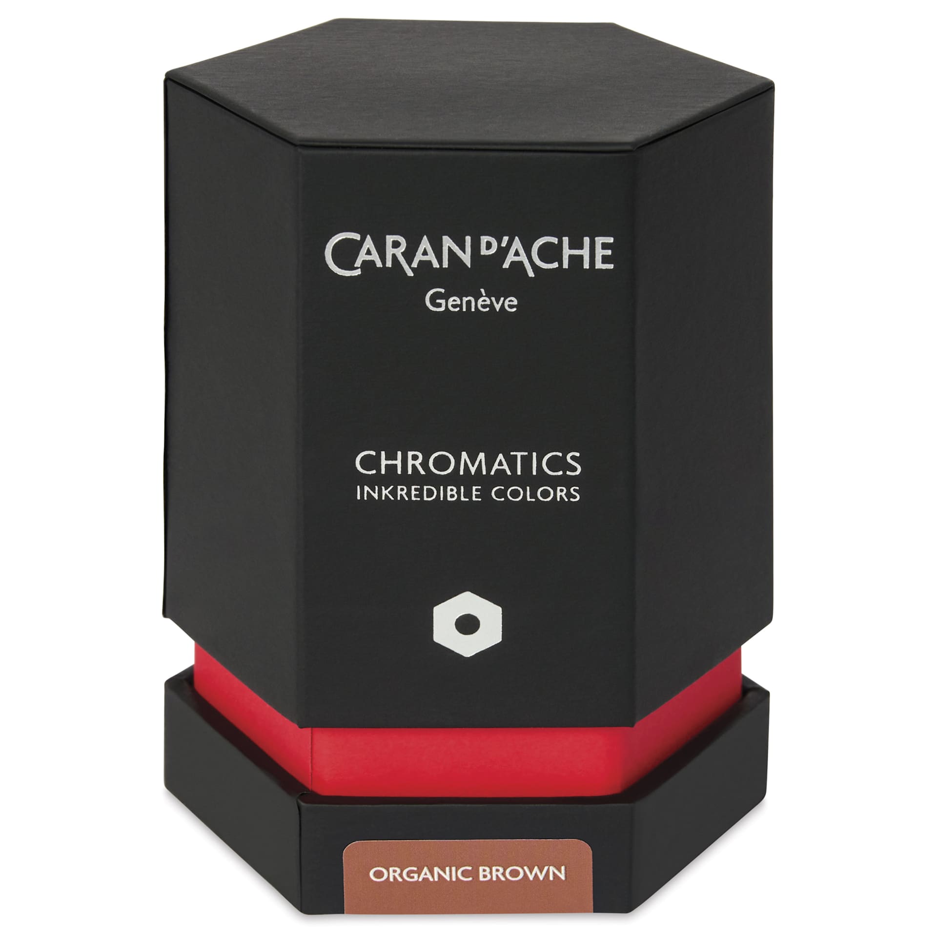 Caran d'Ache Chromatics Ink - Organic Brown, 50 ml Jar, packaging