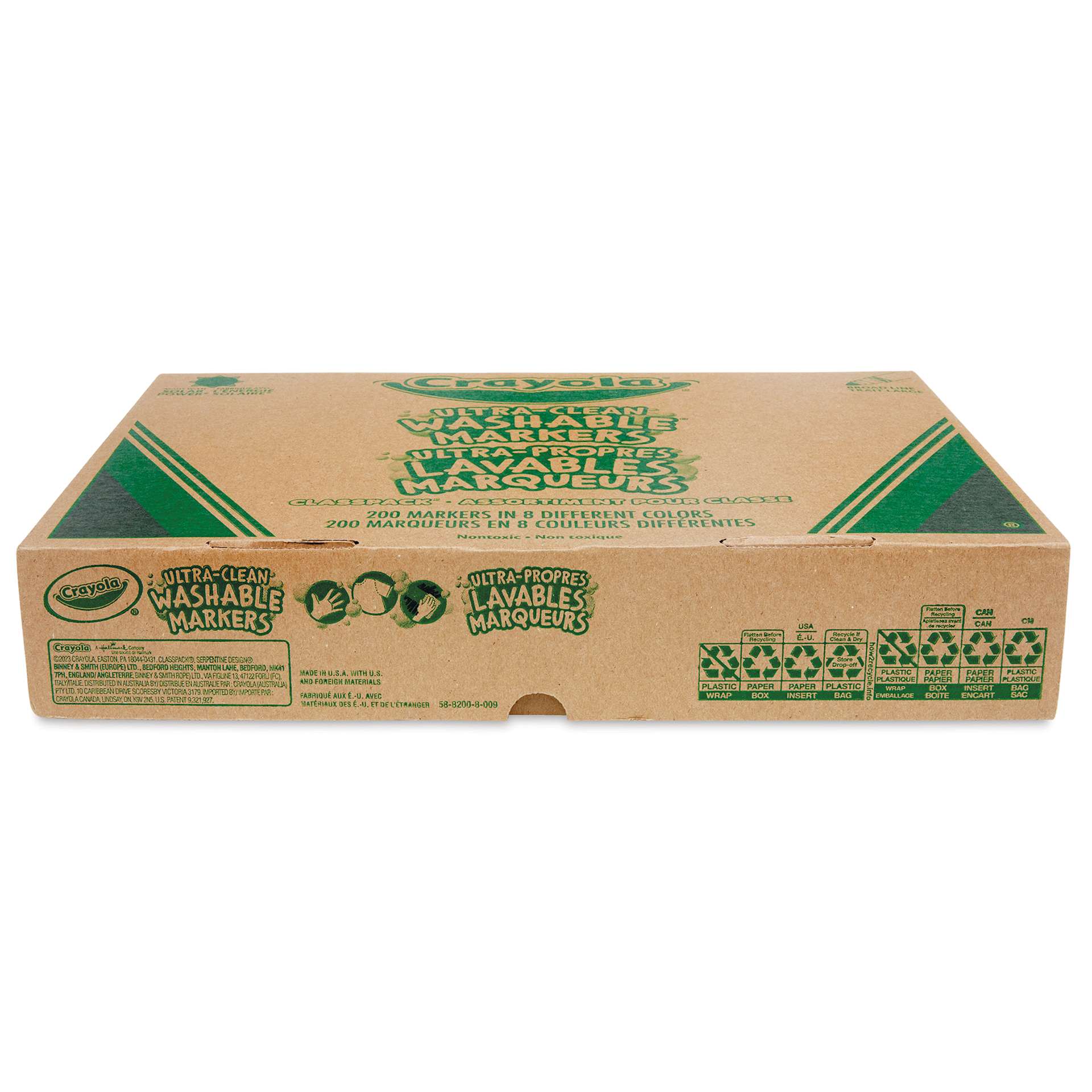 Crayola Ultra-Clean Washable Markers Classroom Pack - Set of 200, top of the box