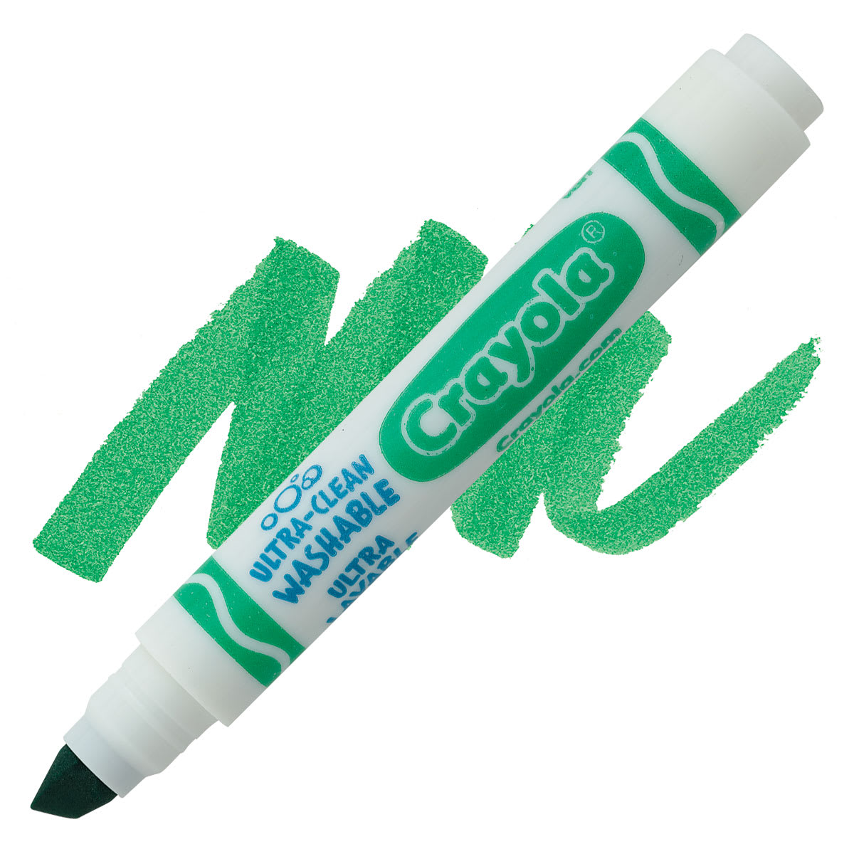 Crayola Ultra-Clean Washable Marker - Green, Broad Tip marker and swatch