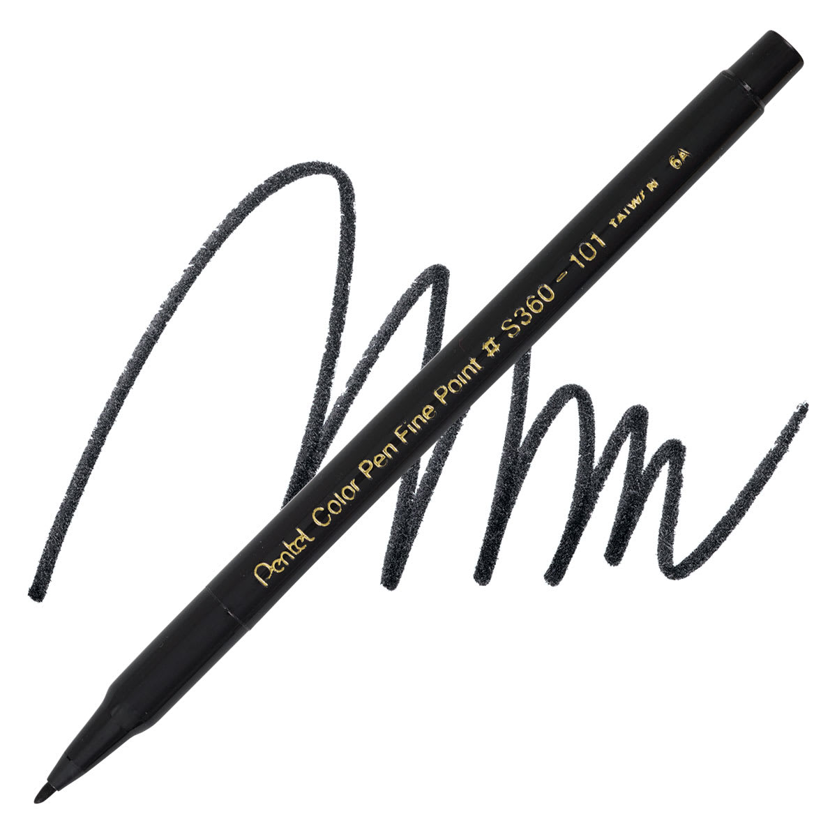 Pentel Color Pen - Black pen and swatch