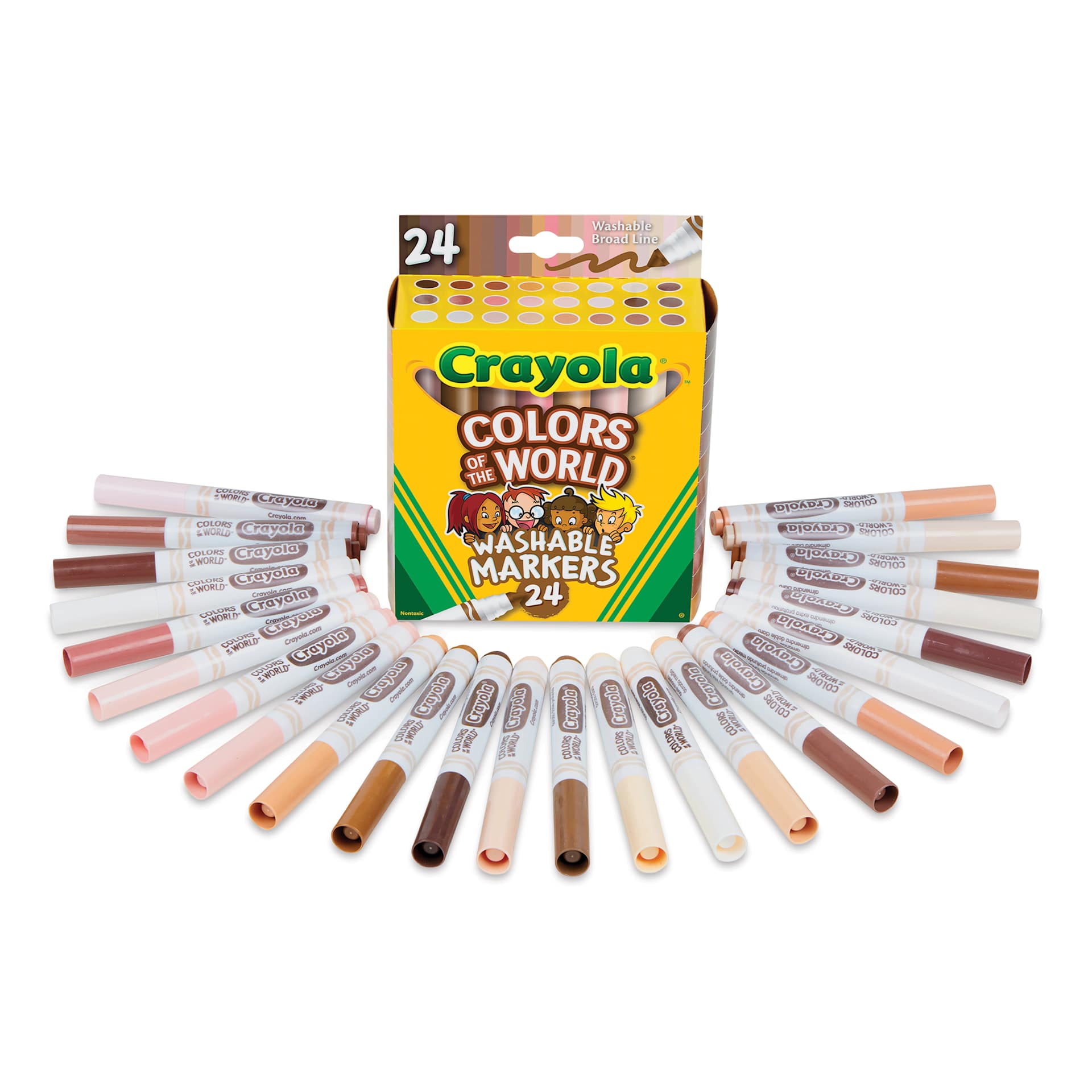 Crayola Colors of the World Markers - Set of 24, contents and packaging
