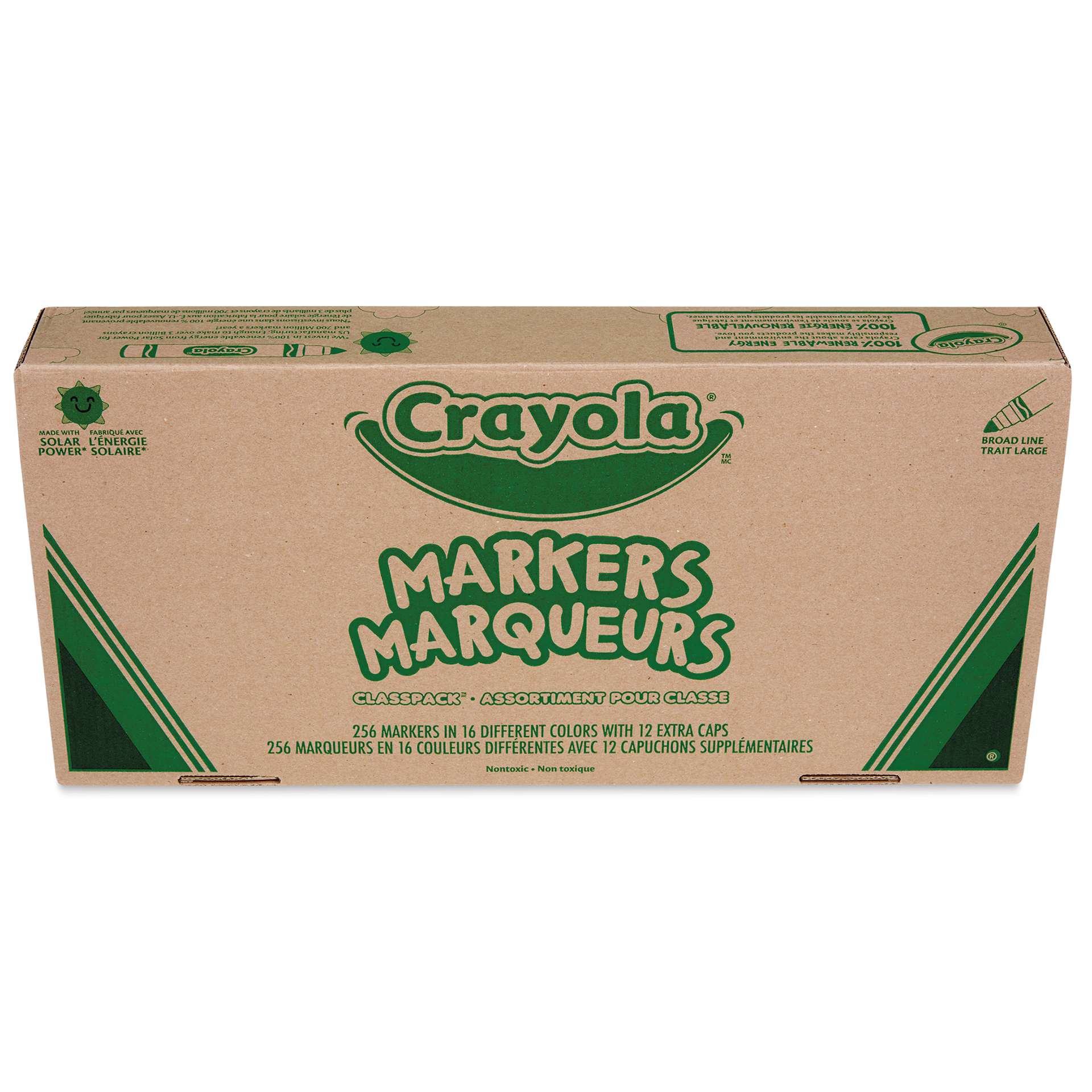 Crayola Broad Line Markers - Classpack, Assorted Colors, Set of 256, front of the box