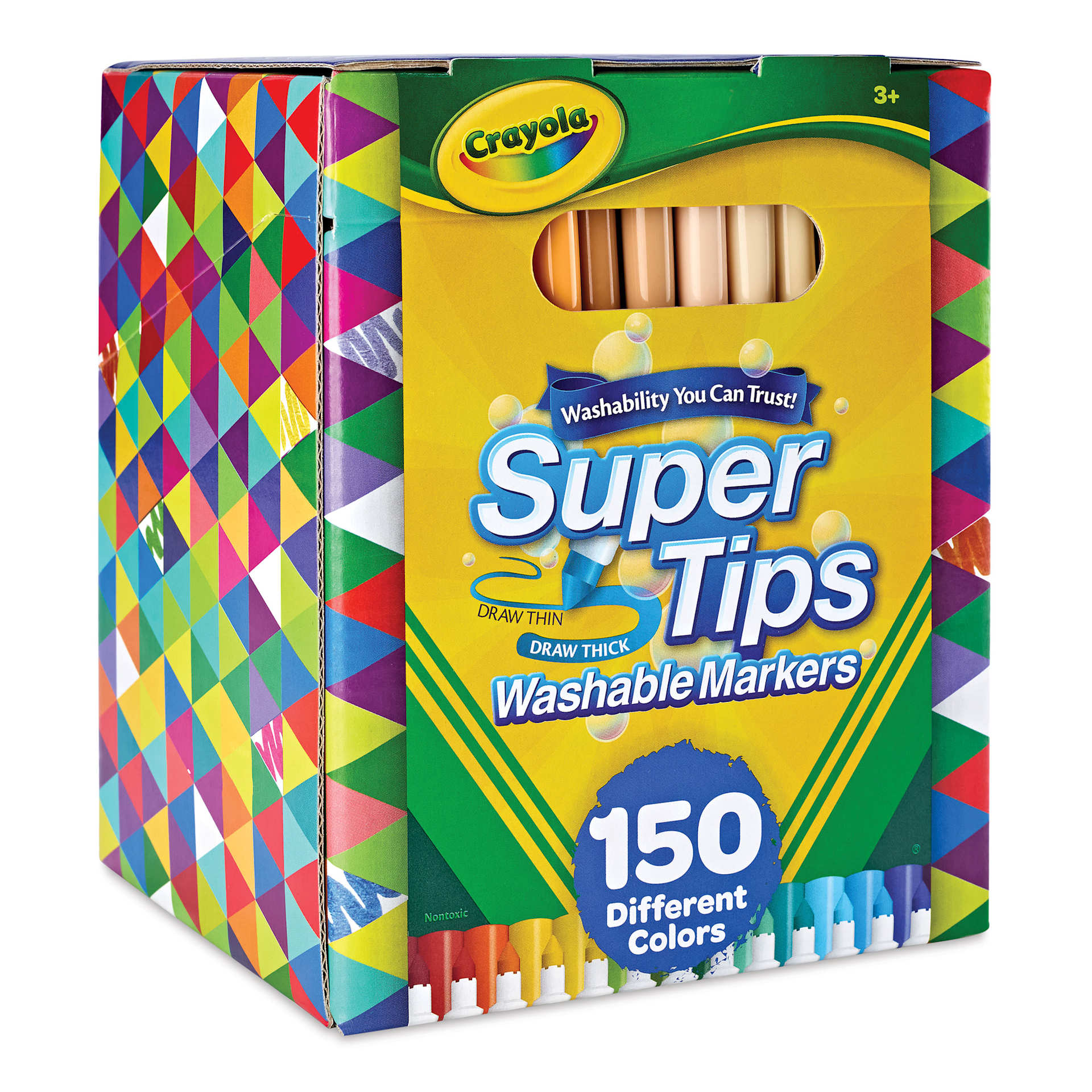Crayola Super Tips Washable Markers - Assorted Colors, Fine Line, Set of 150