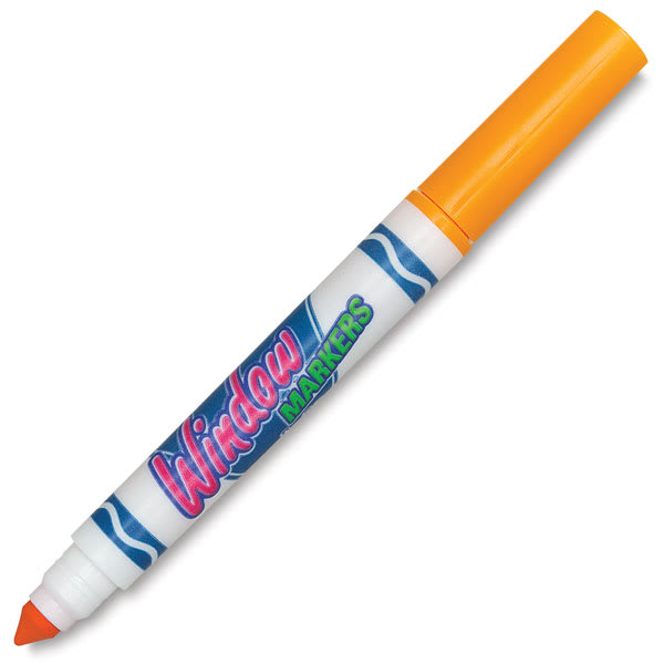 Crayola Window Markers - Single Orange marker shown open at angle
