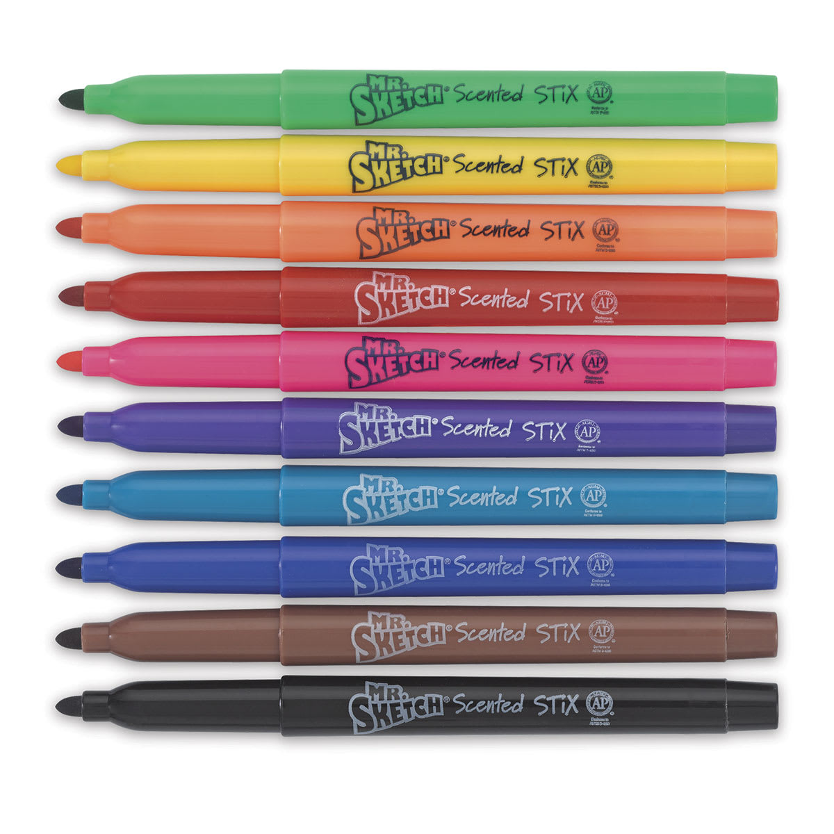 Mr. Sketch Stix Markers - Set of 10 scented markers shown horizontally
