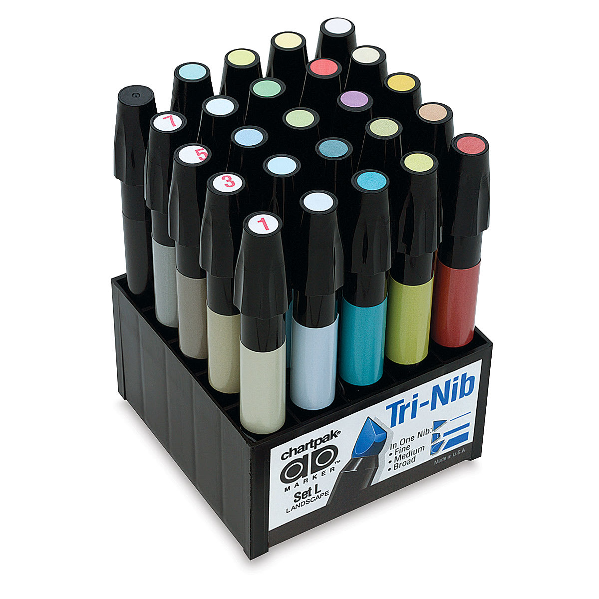 Chartpak Ad Markers - Landscape, Set of 25