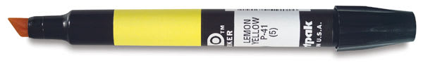 Chartpak Ad Markers - Lemon Yellow Marker shown horizontally and uncapped